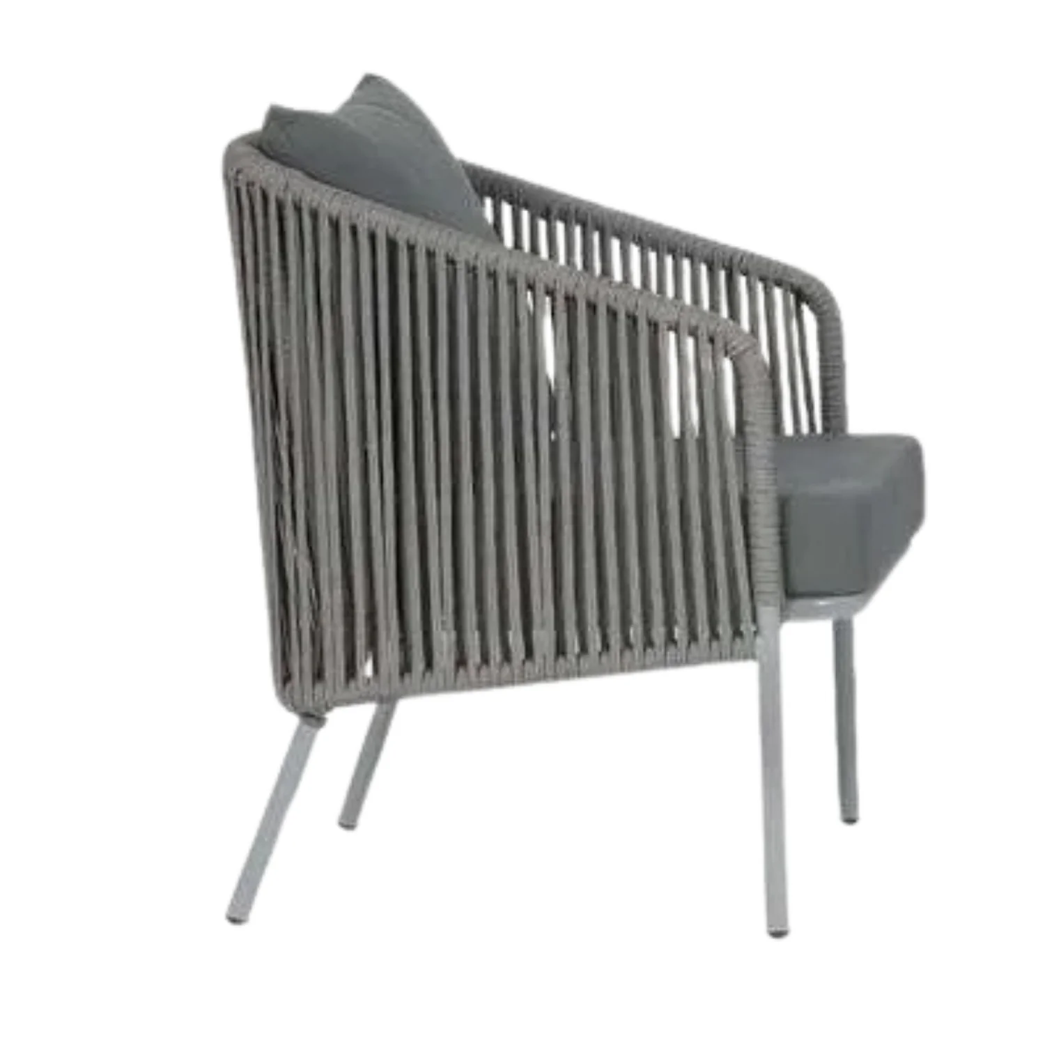 Outdoor 4 Piece Modern Woven Rope Sofa Set - Image 4