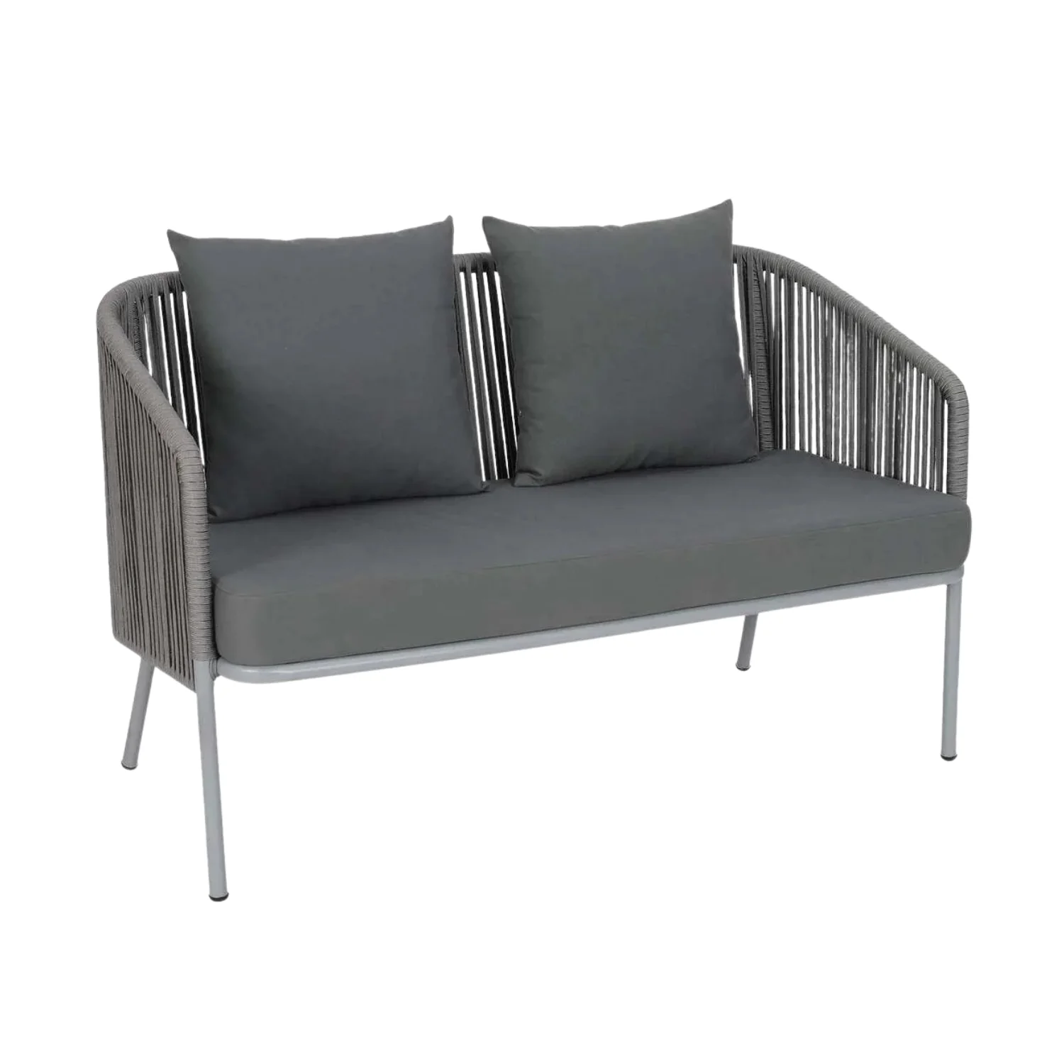 Outdoor 4 Piece Modern Woven Rope Sofa Set - Image 9