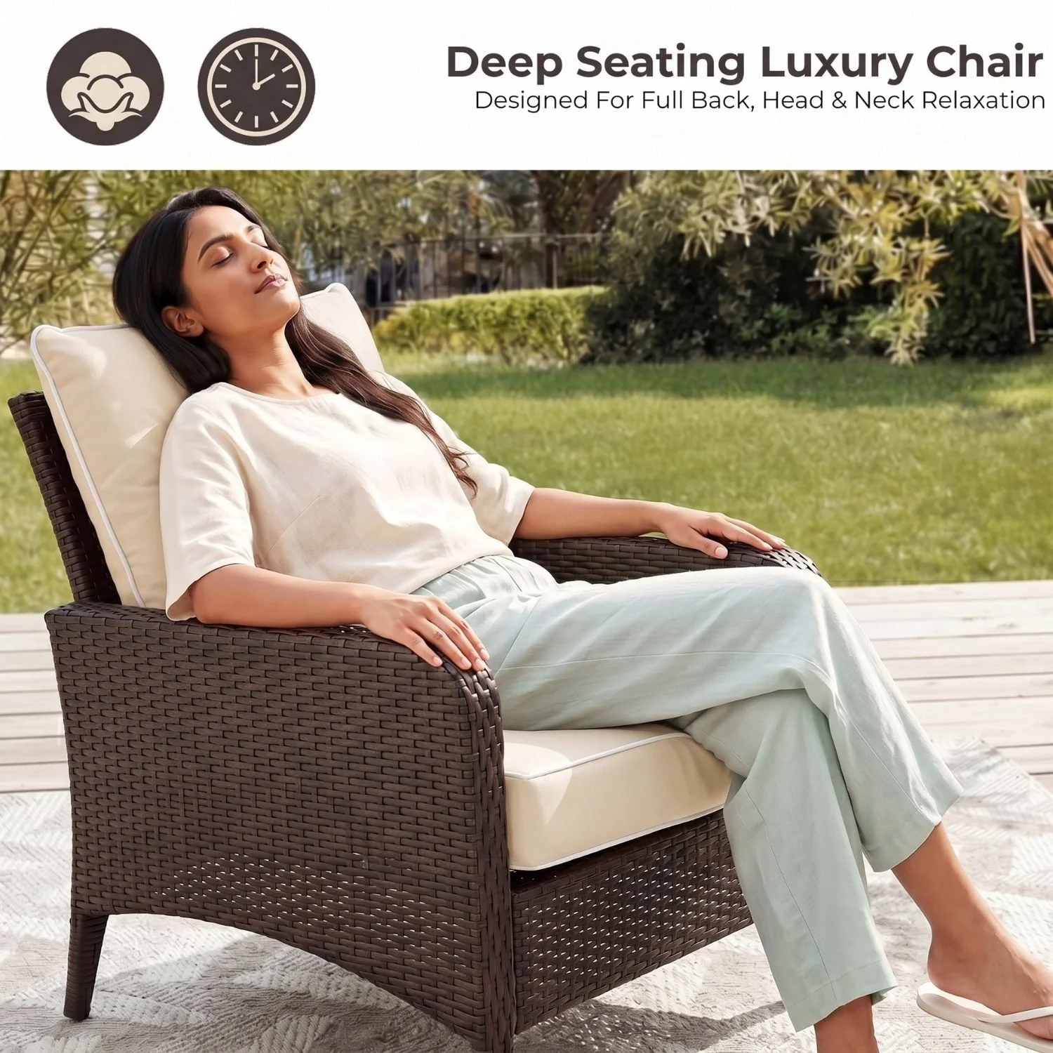 Outdoor 4 Piece Patio Wicker Furniture Set - Image 6