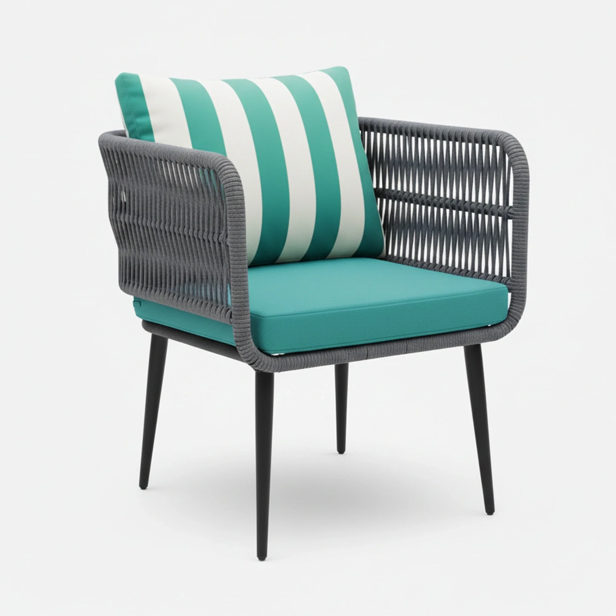 Outdoor 4-Seater Rope Conversation Set (Grey & Blue Hosta) - Image 12