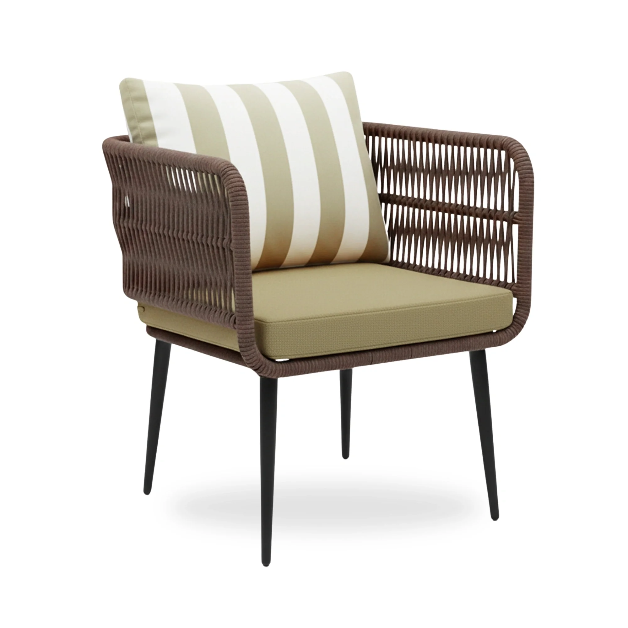 Outdoor 4-Seater Rope Conversation Set (Brown & Dark Cream) - Image 10