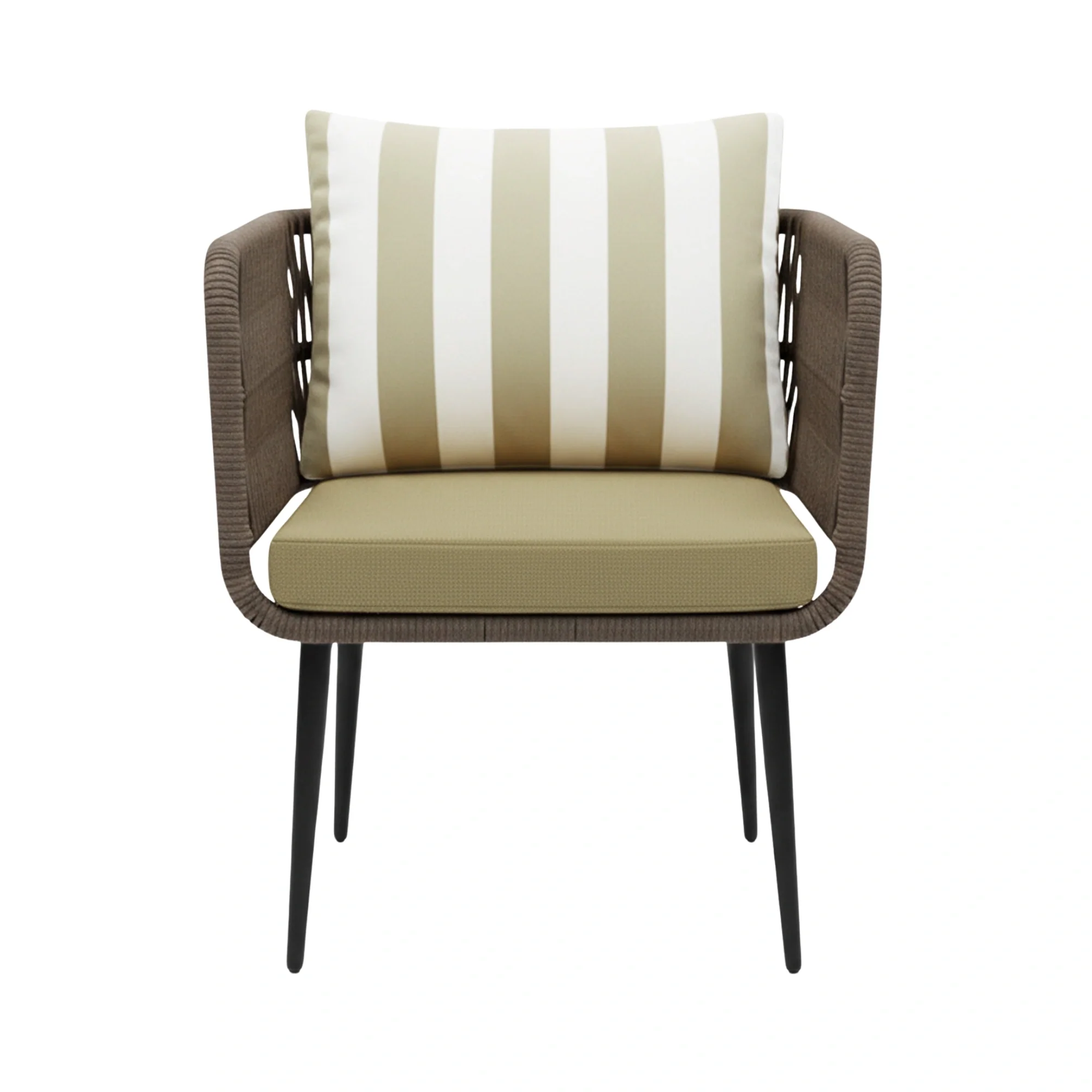 Outdoor 4-Seater Rope Conversation Set (Brown & Dark Cream) - Image 11