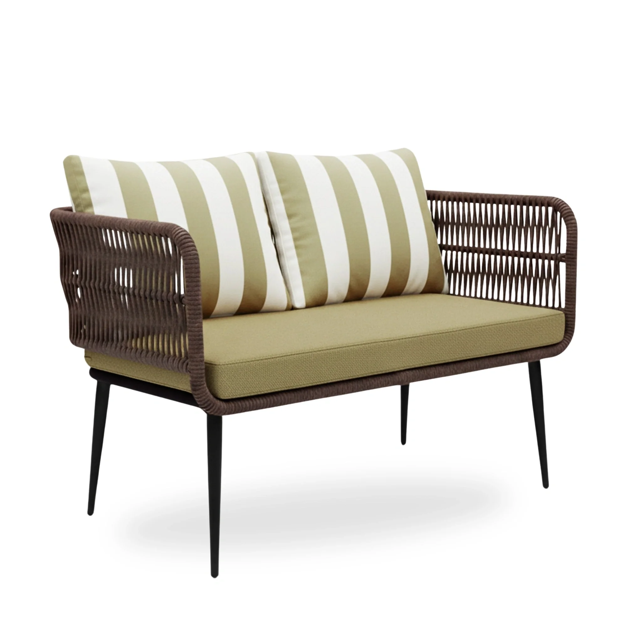 Outdoor 4-Seater Rope Conversation Set (Brown & Dark Cream) - Image 9