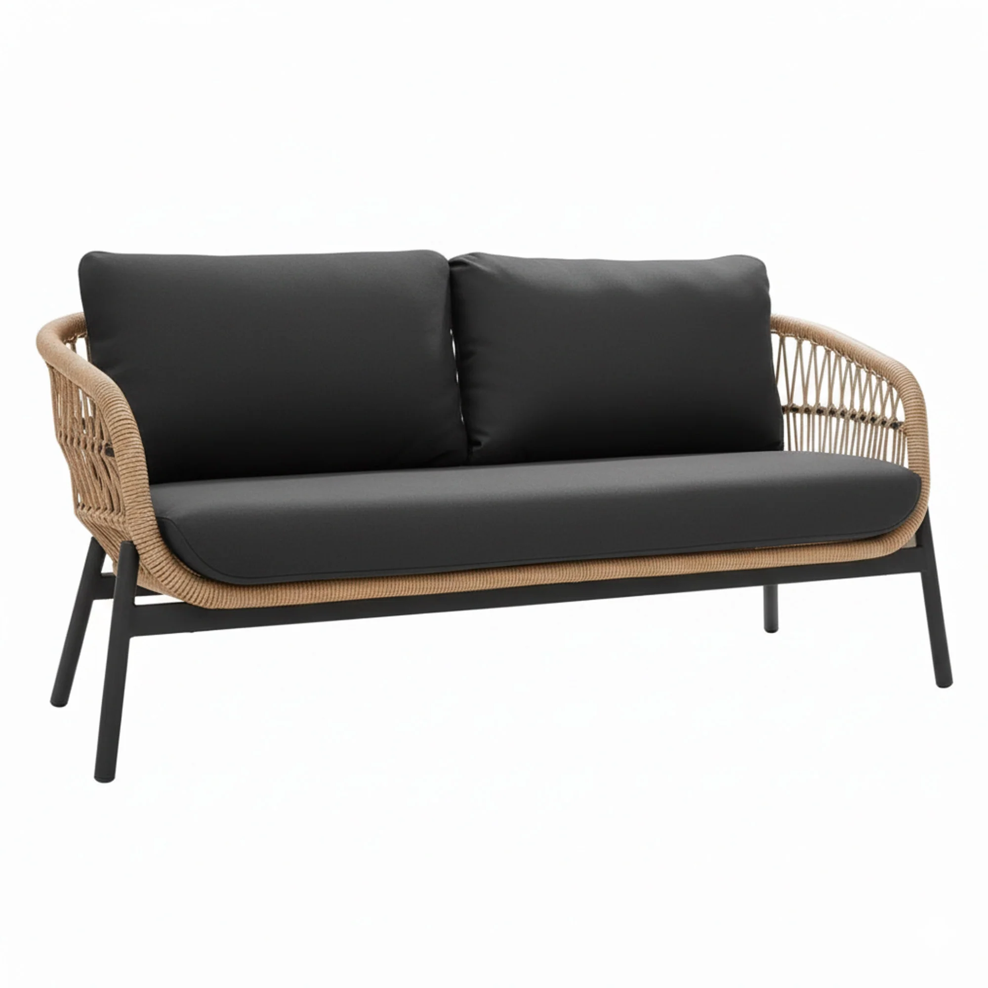 Outdoor 4 Seater Rope Conversation Sofa Set - Image 11