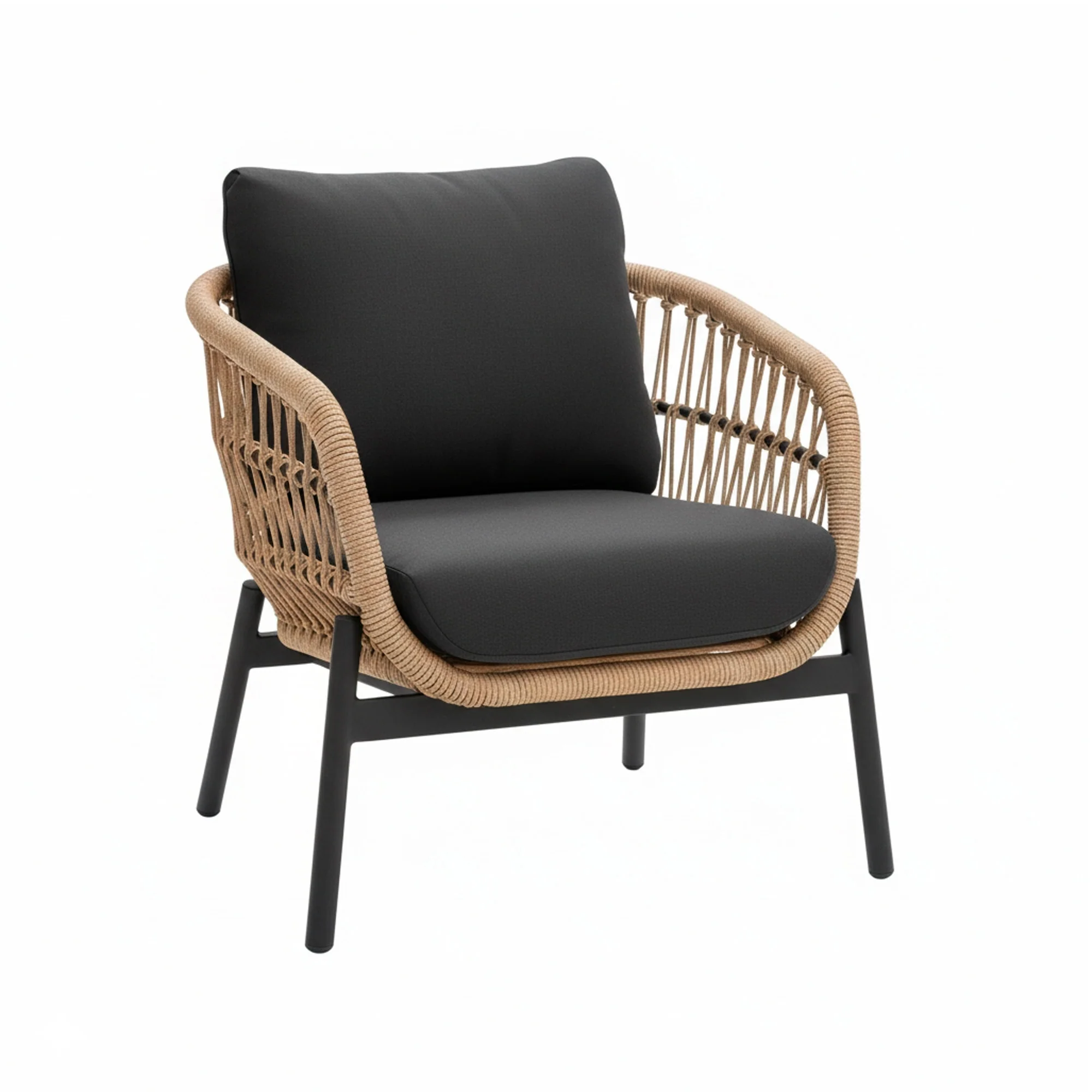 Outdoor 4 Seater Rope Conversation Sofa Set - Image 12