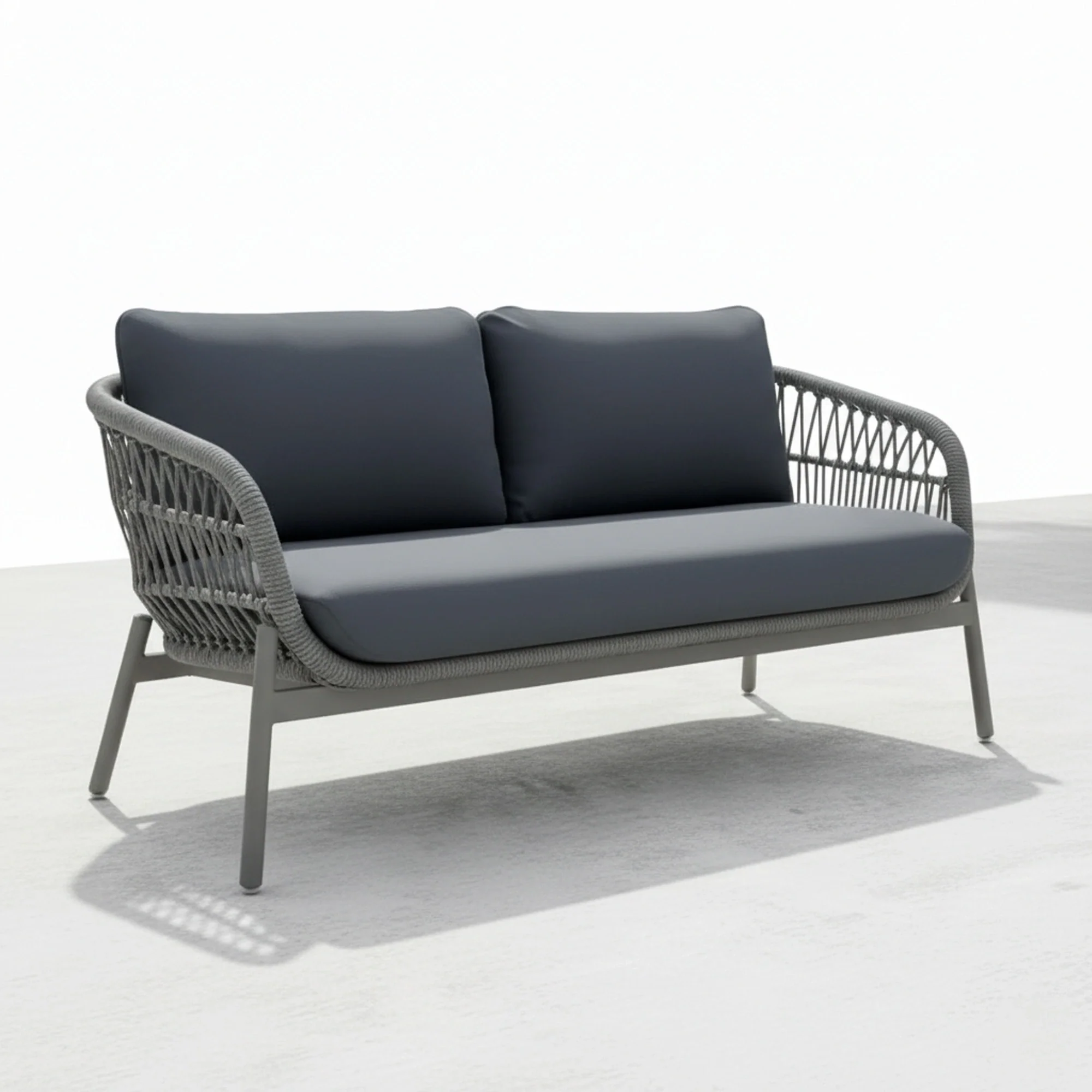 Outdoor 4 Seater Rope Conversation Sofa Set - Image 11