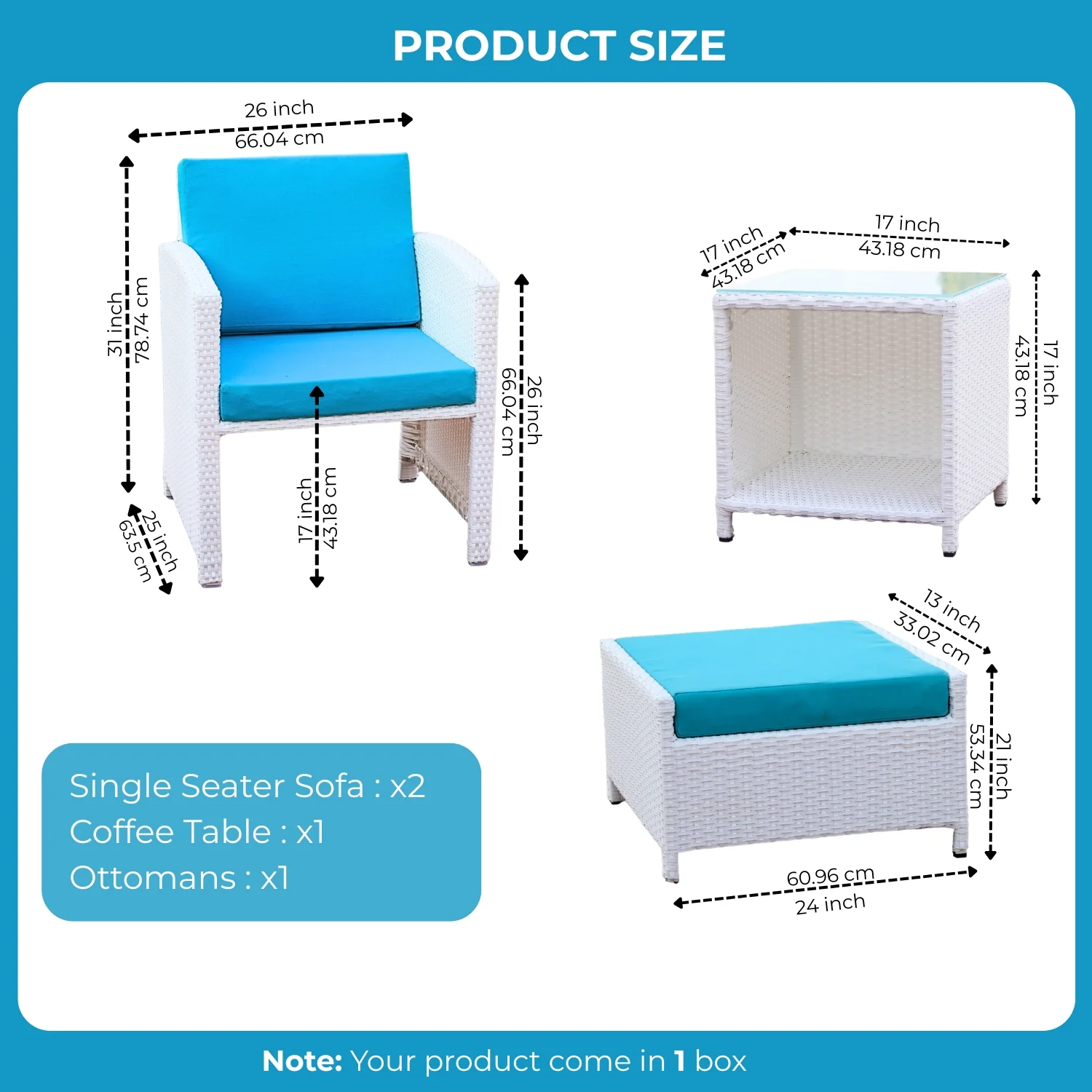 Outdoor 5 Piece Patio Wicker All Weather Sectional Furniture Set - Image 2