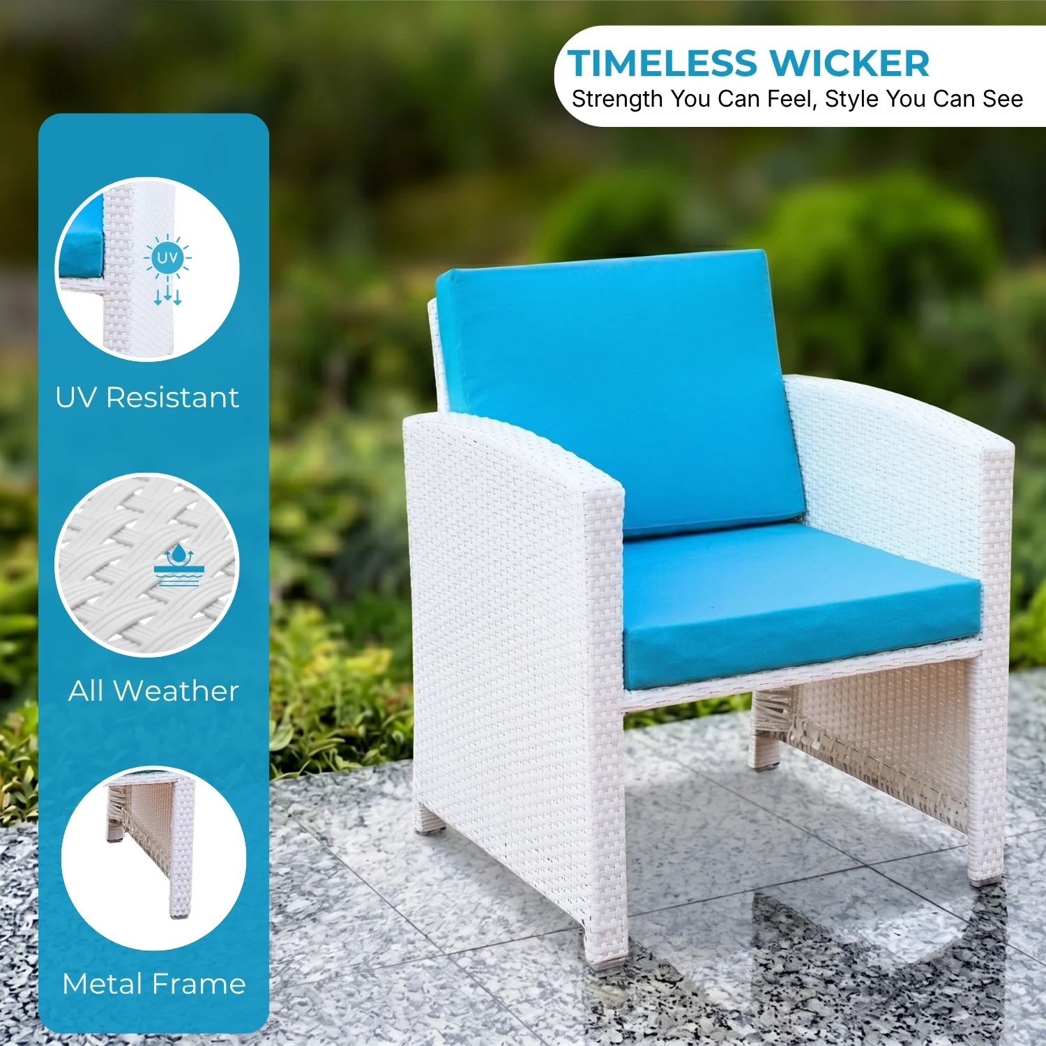 Outdoor 5 Piece Patio Wicker All Weather Sectional Furniture Set - Image 5
