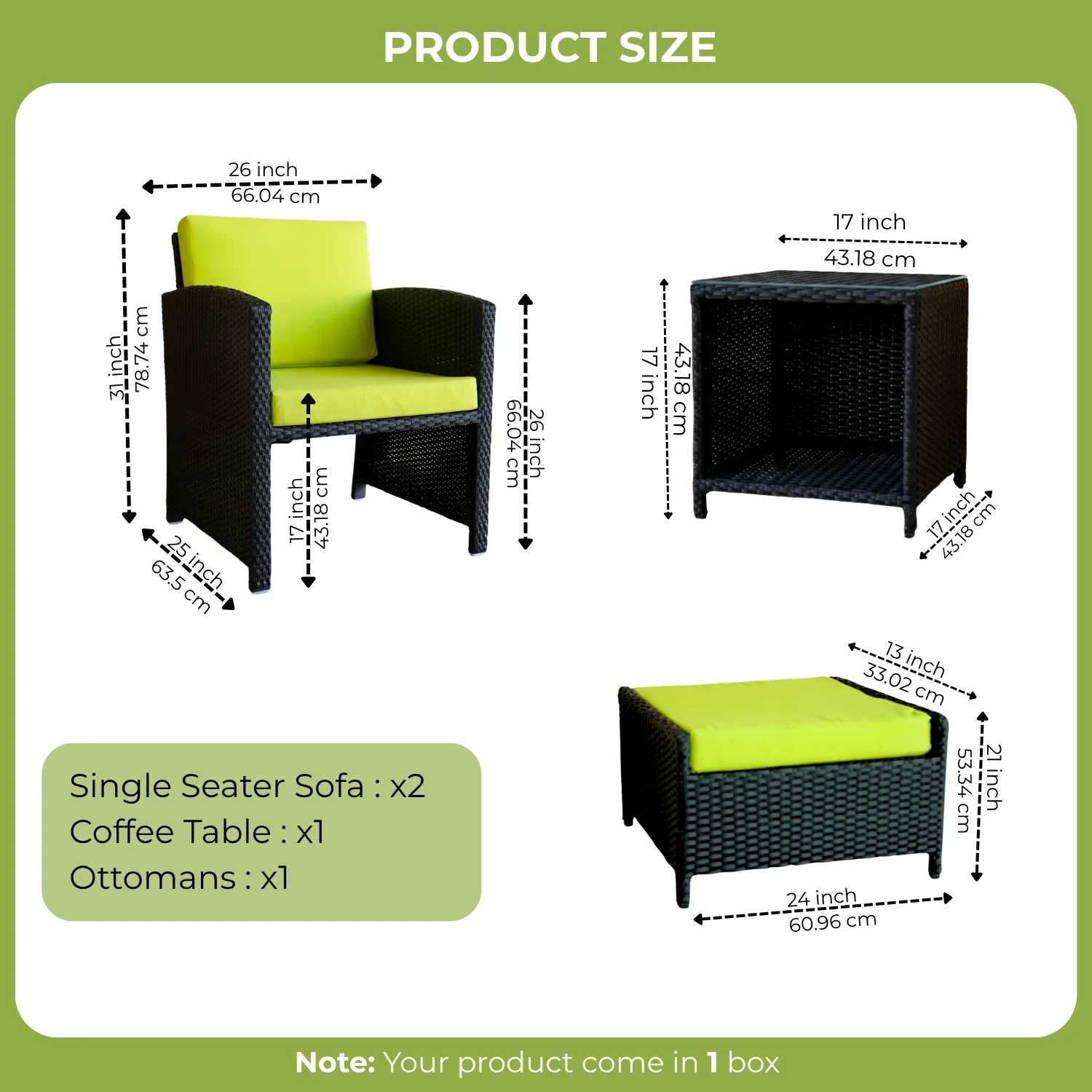 Outdoor 5 Piece Patio Wicker All Weather Sectional Furniture Set - Image 2