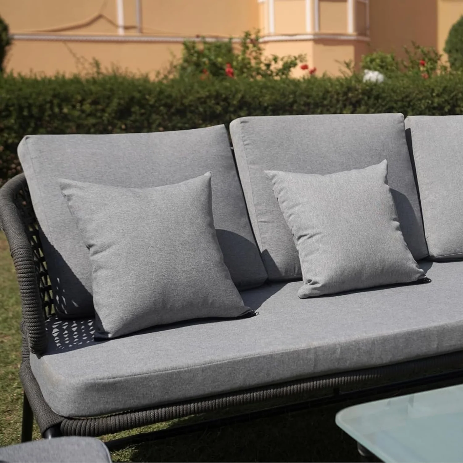 Outdoor 5 Seater Rope Conversation Sofa Set - Image 8