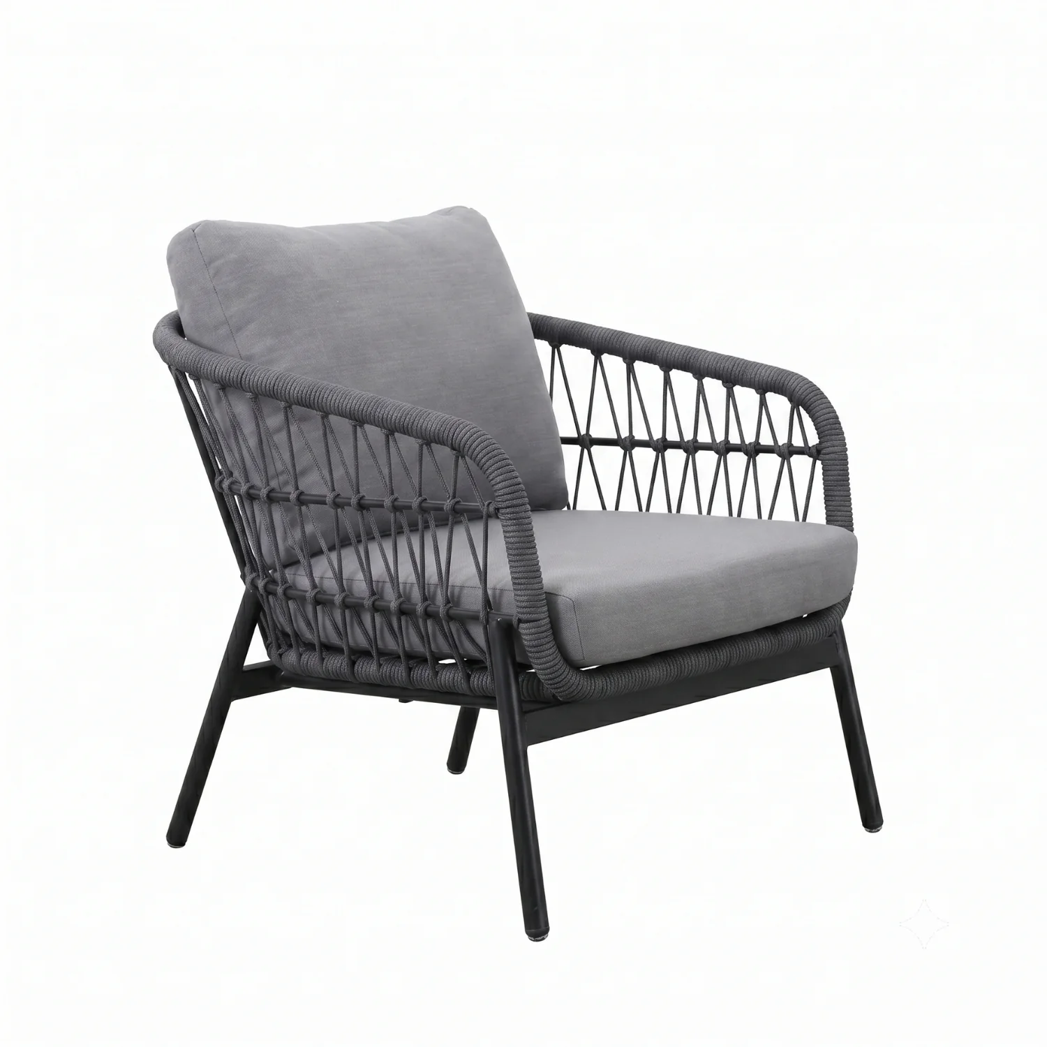 Outdoor 5 Seater Rope Conversation Sofa Set (Grey) - Image 8