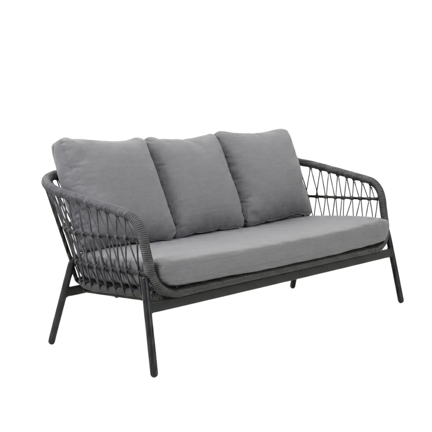 Outdoor 5 Seater Rope Conversation Sofa Set (Grey) - Image 9