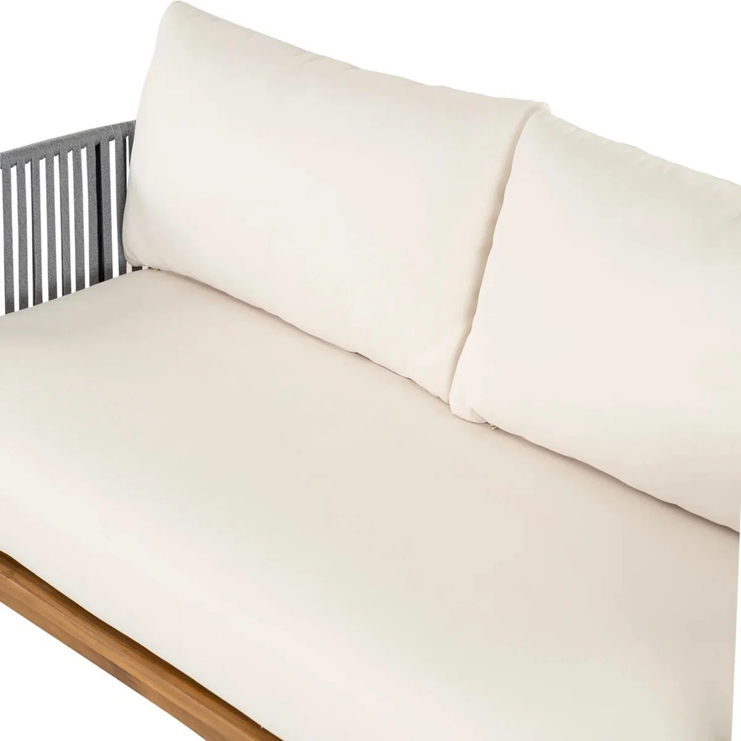 Outdoor 6-Piece Rope Woven Conversation Sofa Set with Wooden Top Table - Image 10