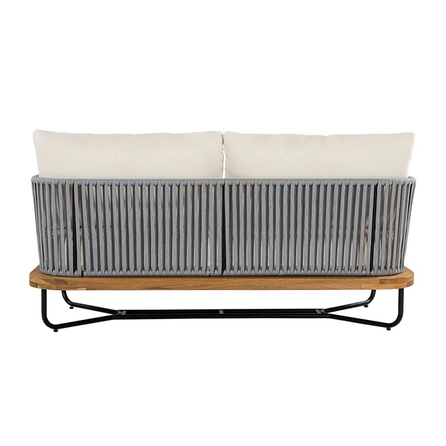 Outdoor 6-Piece Rope Woven Conversation Sofa Set with Wooden Top Table - Image 12