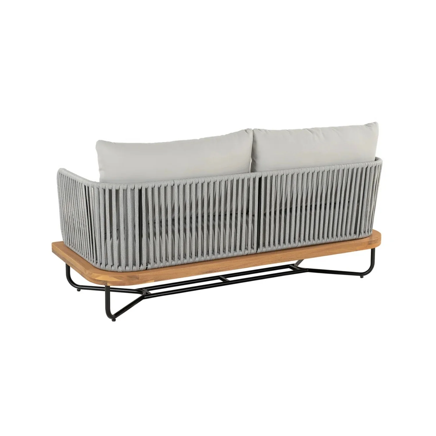 Outdoor 6-Piece Rope Woven Conversation Sofa Set with Wooden Top Table - Image 12