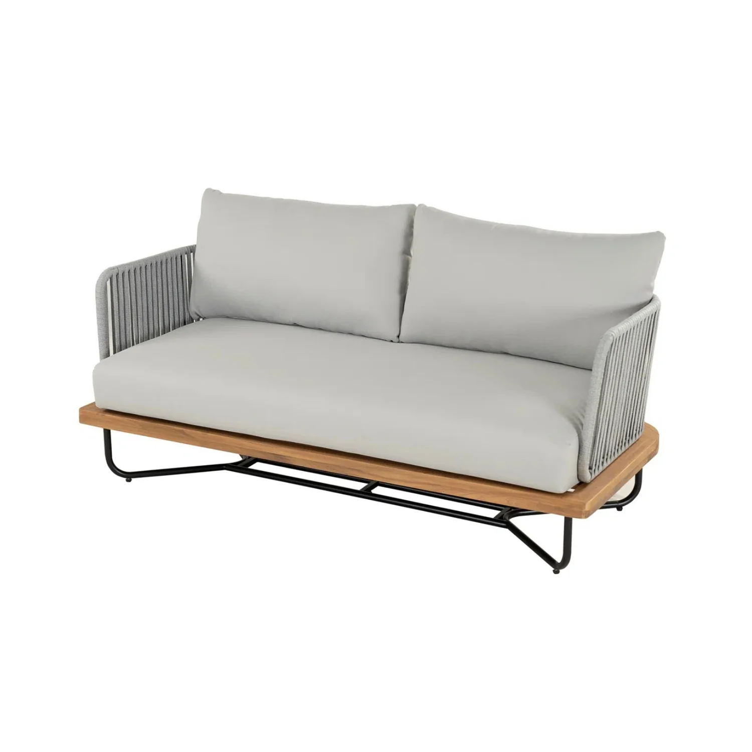 Outdoor 6-Piece Rope Woven Conversation Sofa Set with Wooden Top Table - Image 18
