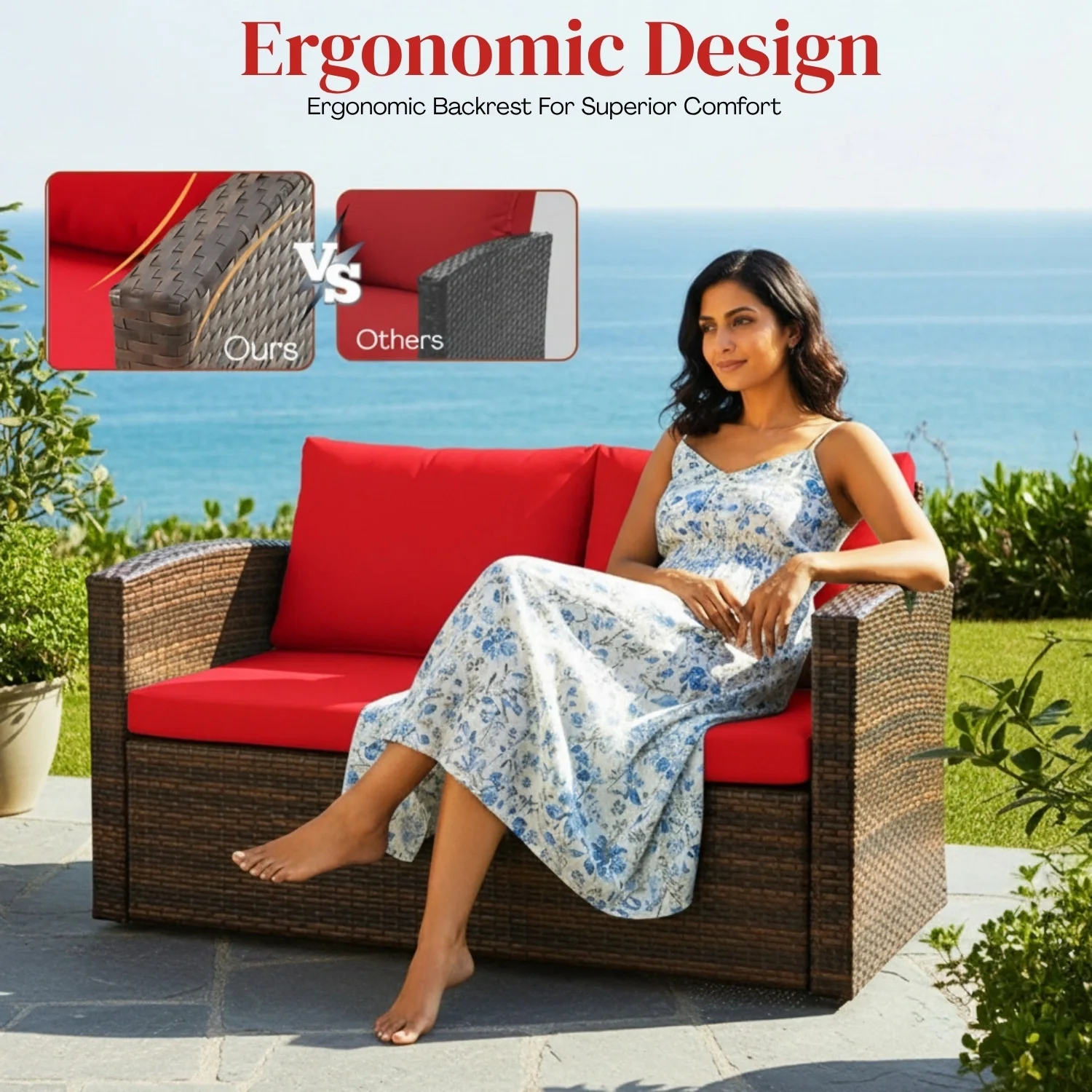 Outdoor 7-Seater Wicker Sectional Sofa Set - Image 5