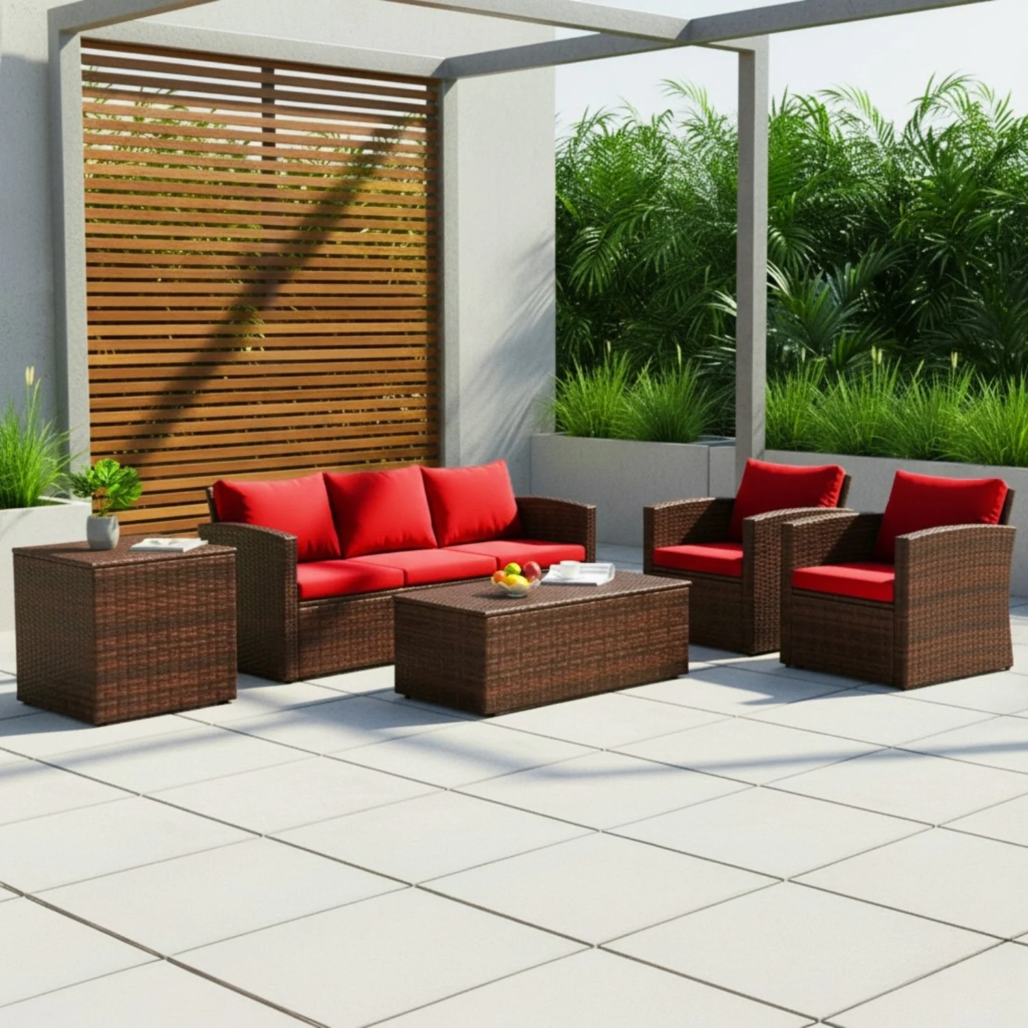 Outdoor 7-Seater Wicker Sectional Sofa Set - Image 9