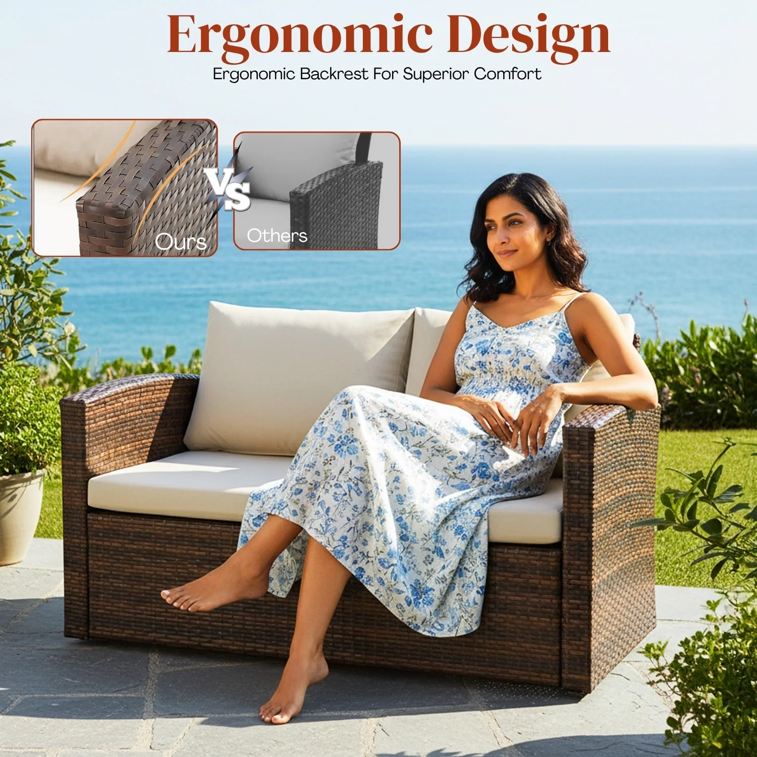 Outdoor 7-Seater Wicker Sectional Sofa Set - Image 5
