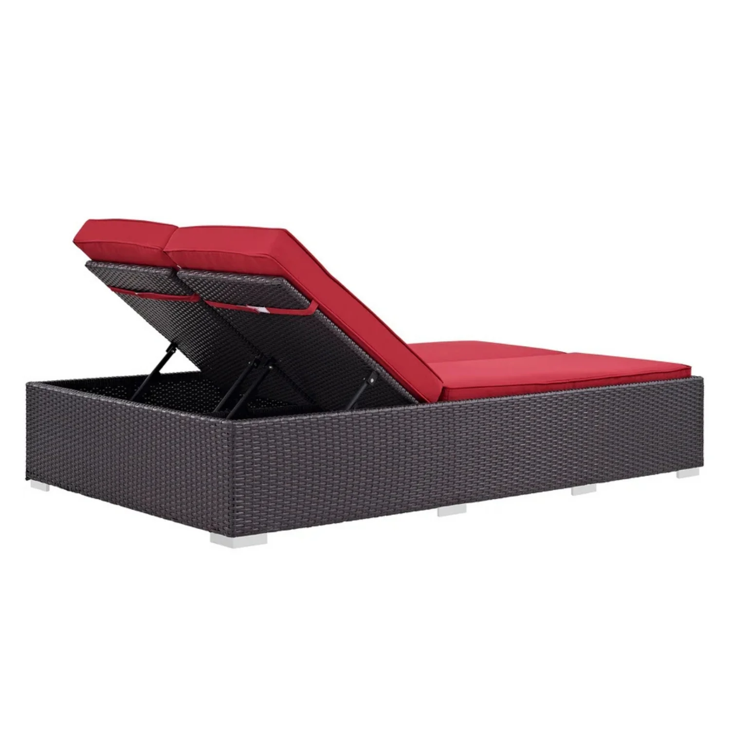 Outdoor All-Weather Rattan Wicker Chaise Lounge Chair Set of 2 - Image 7