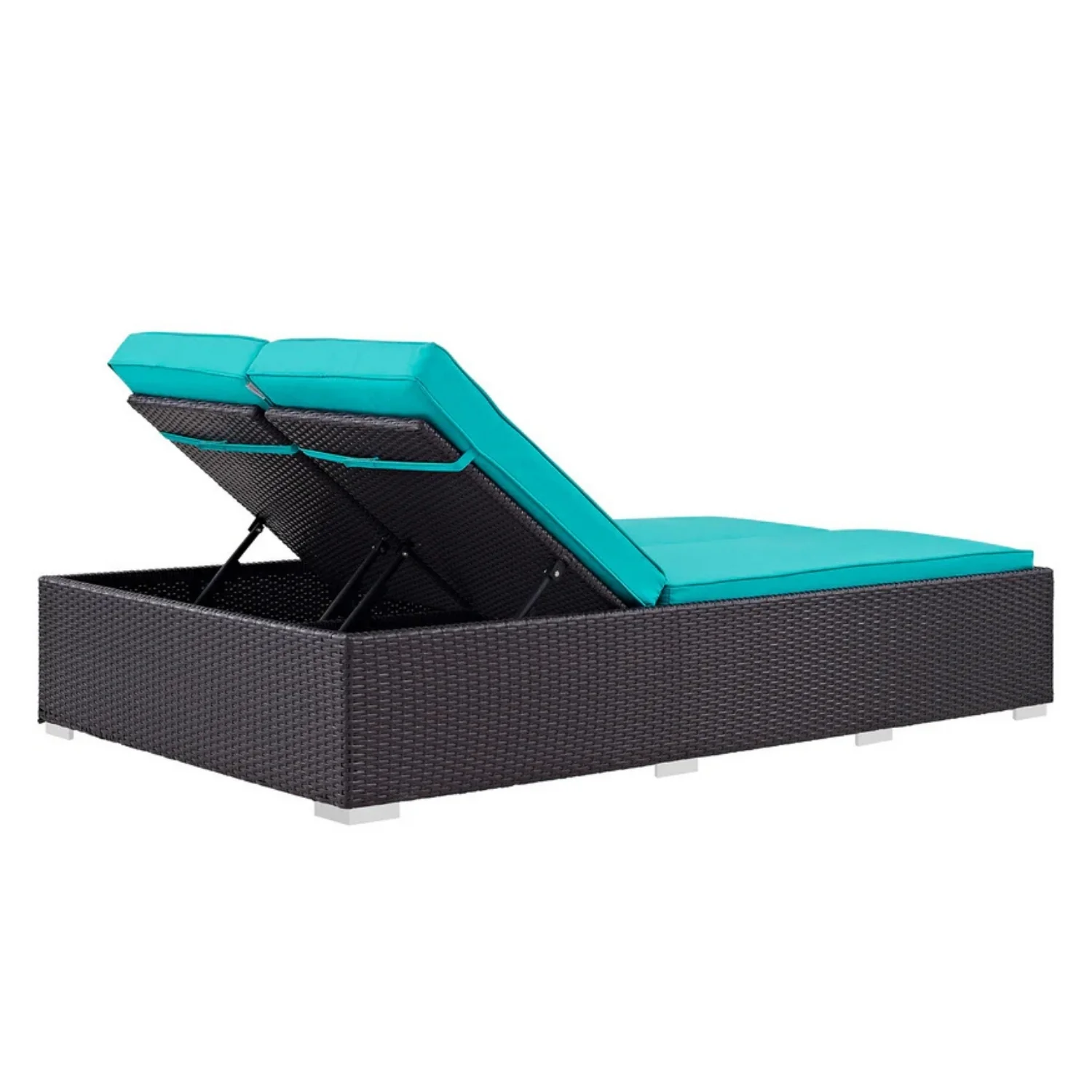 Outdoor All-Weather Rattan Wicker Chaise Lounge Chair Set of 2 - Image 3