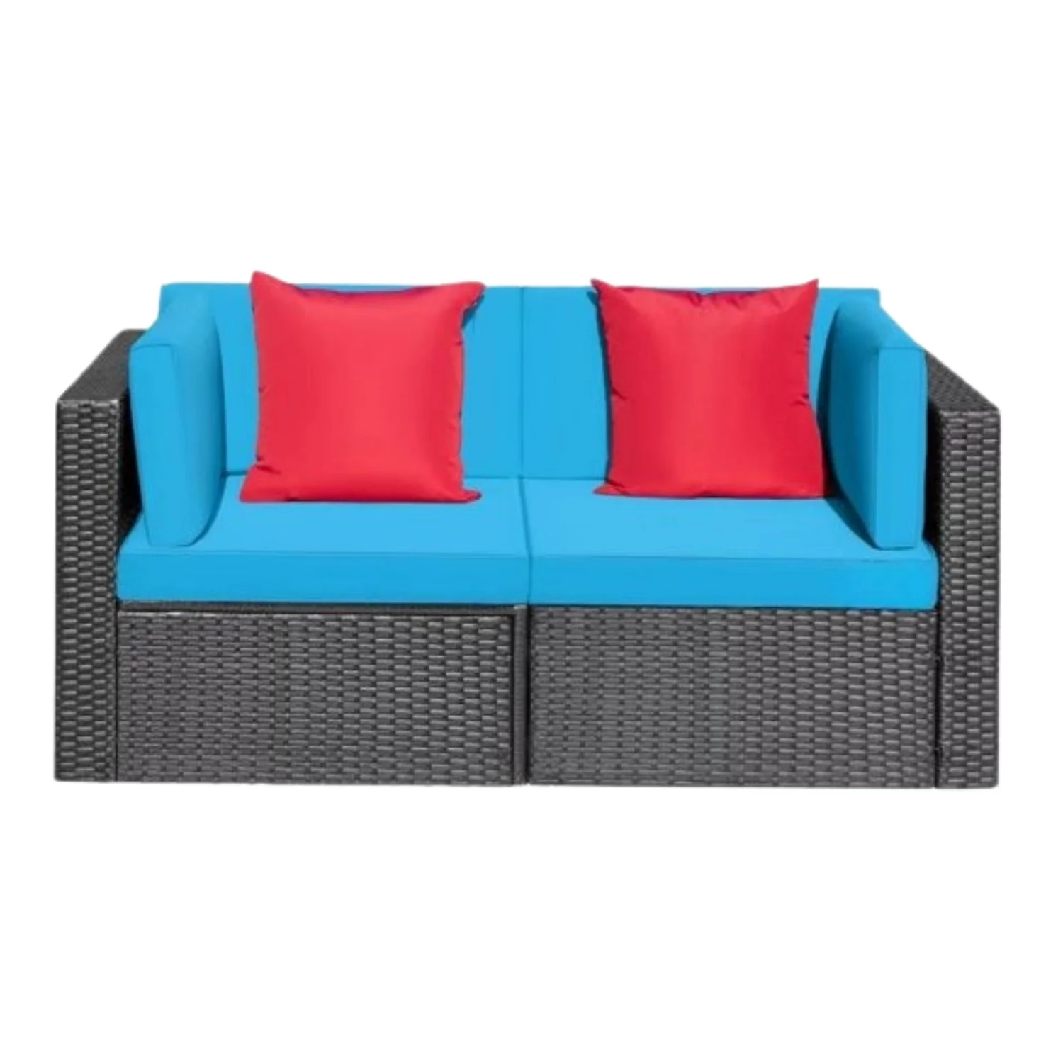 Outdoor All-Weather Rattan Wicker Double Seater Sofa - Image 4