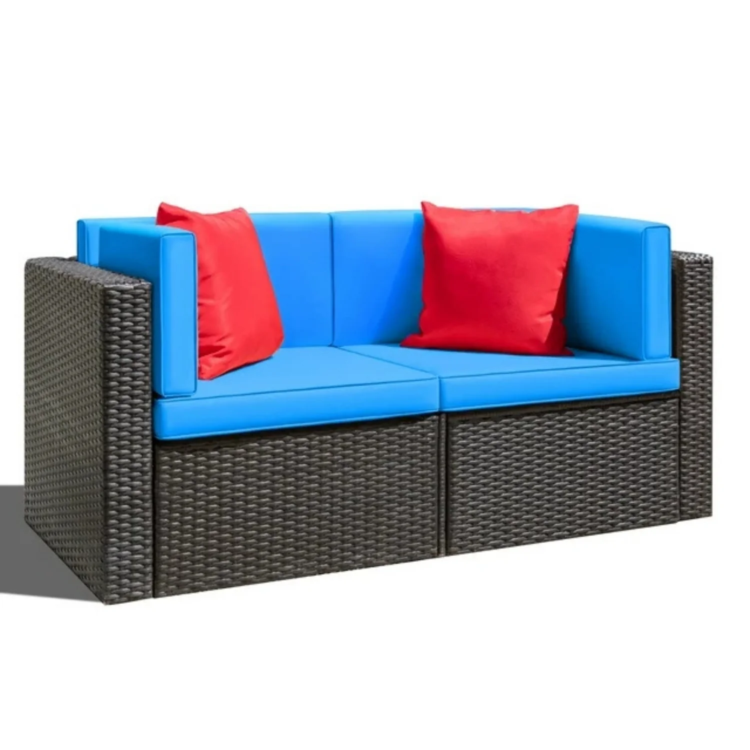 Outdoor All-Weather Rattan Wicker Double Seater Sofa - Image 7