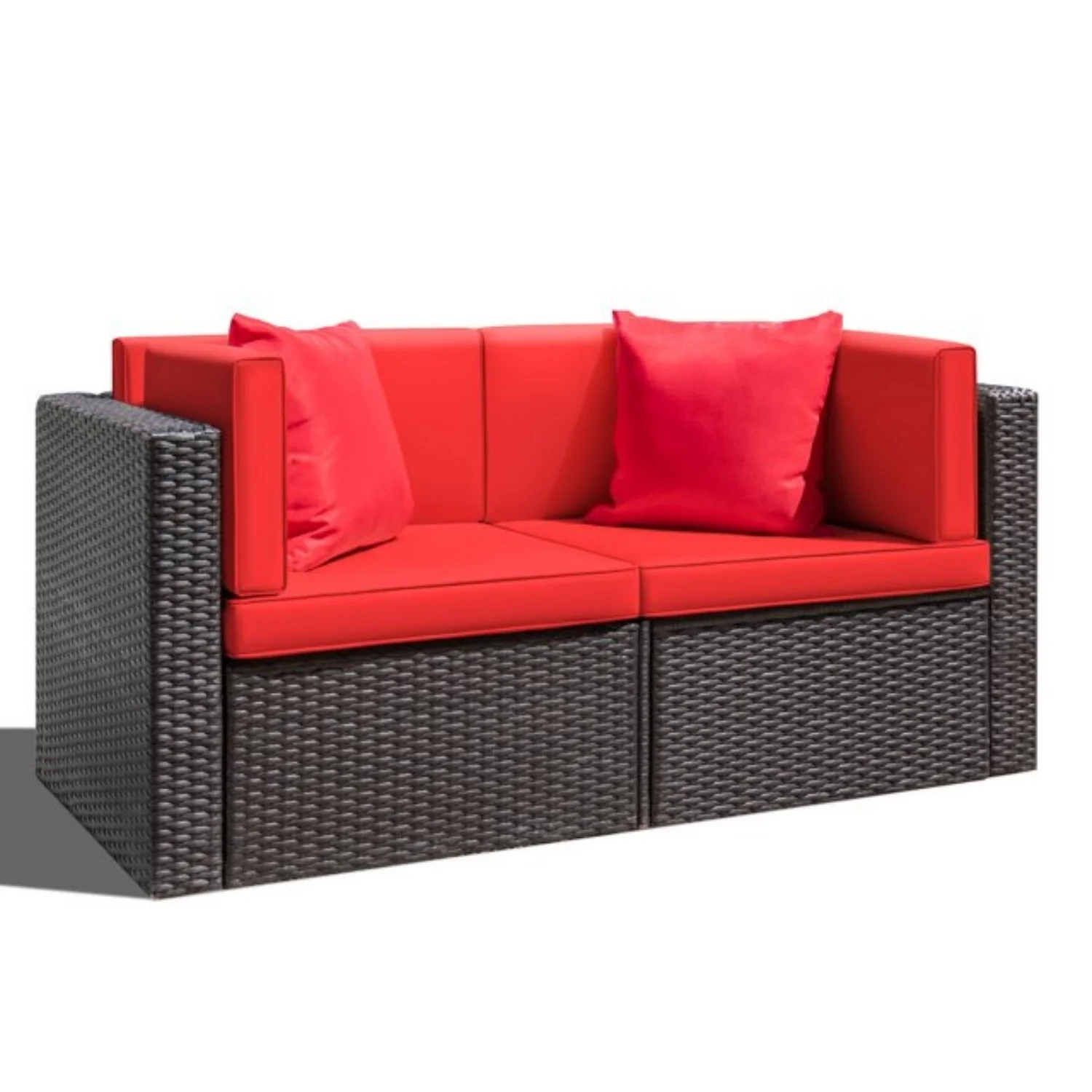 Outdoor All-Weather Rattan Wicker Double Seater Sofa - Image 7