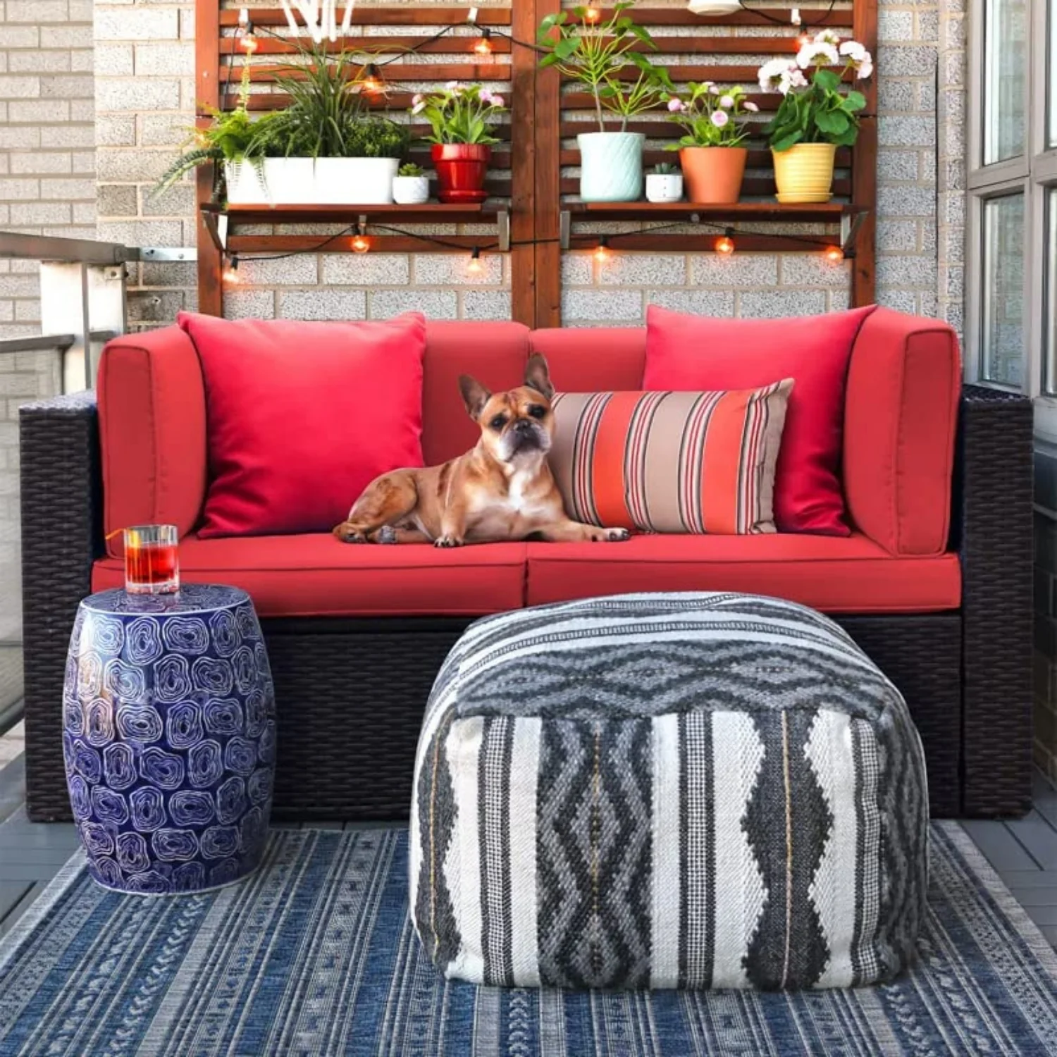 Outdoor All-Weather Rattan Wicker Double Seater Sofa - Image 8