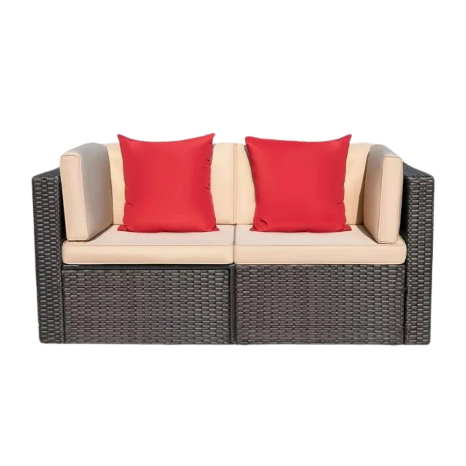 Outdoor All-Weather Rattan Wicker Double Seater Sofa - Image 4