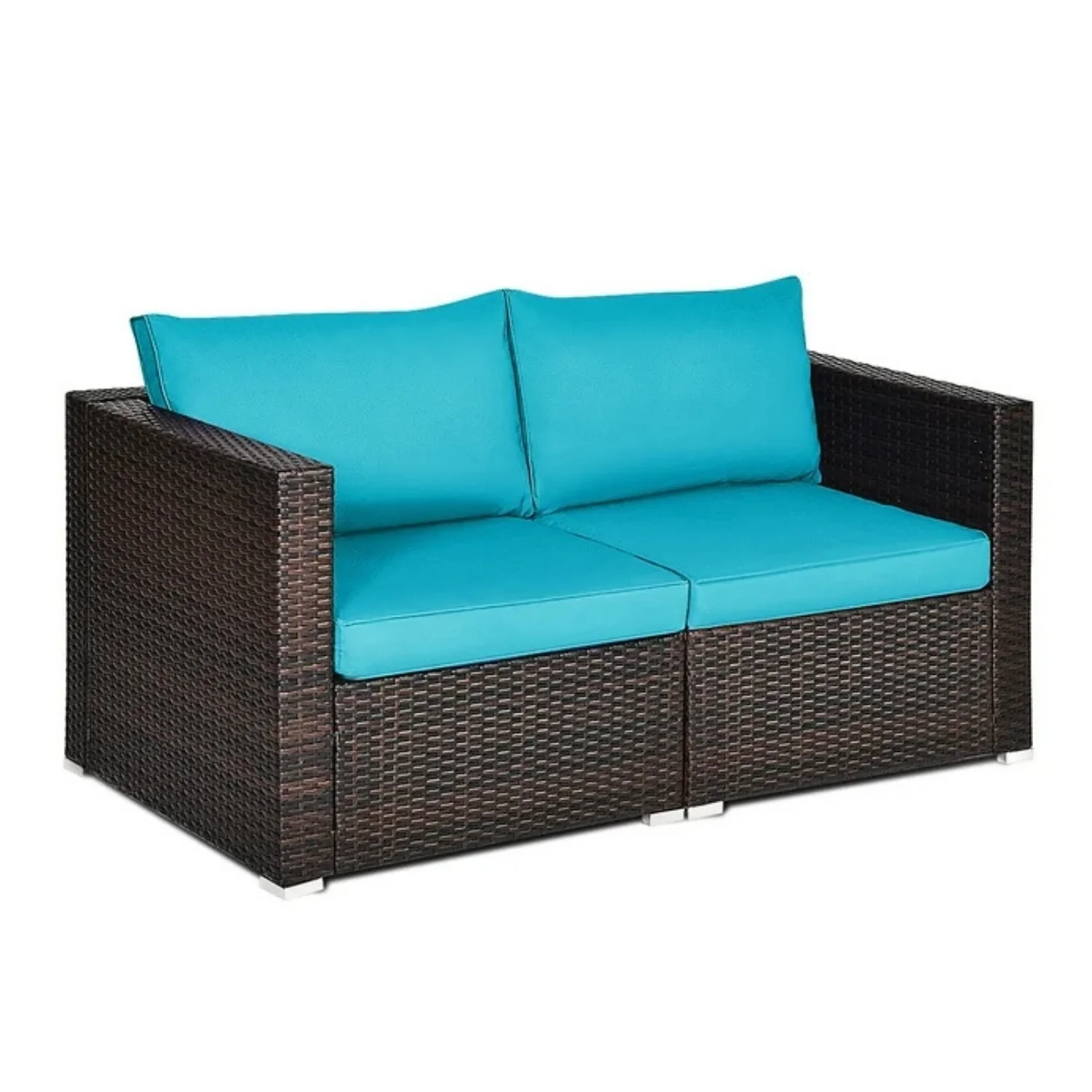 Outdoor All-Weather Rattan Wicker Double Seater Sofa - Image 8