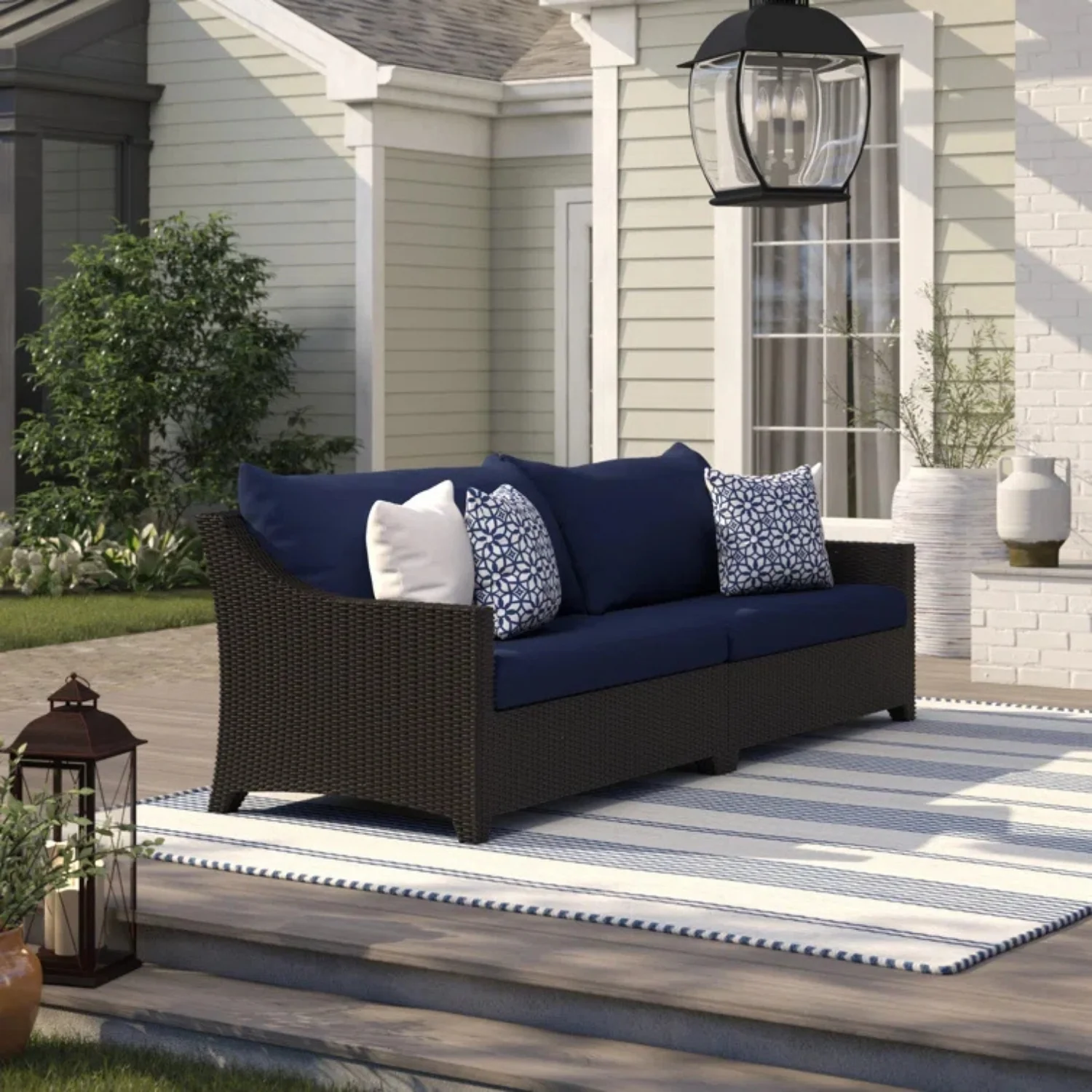 Outdoor All-Weather Rattan Wicker Three Seater Sofa - Image 12