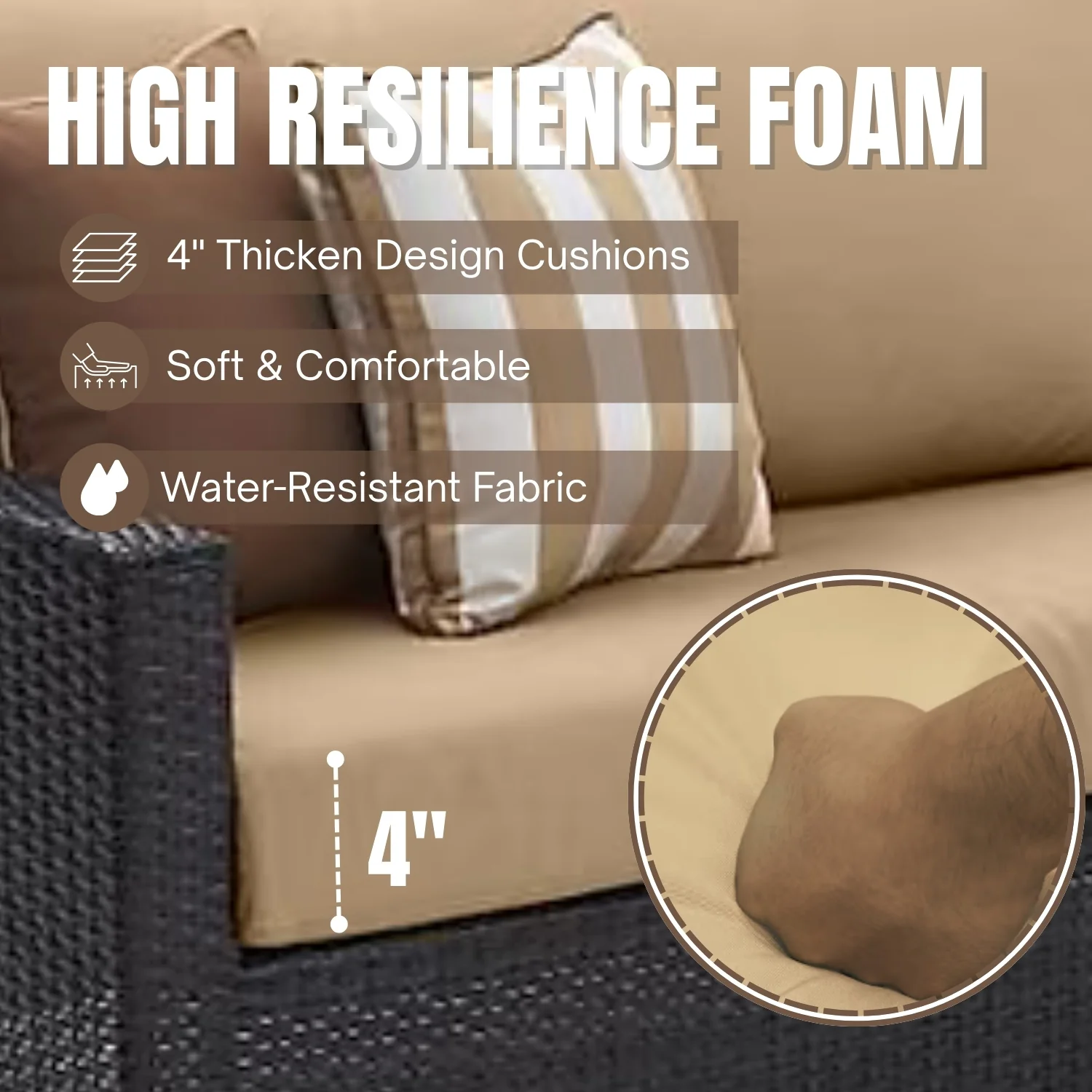 Outdoor All-Weather Rattan Wicker Three Seater Sofa - Image 6