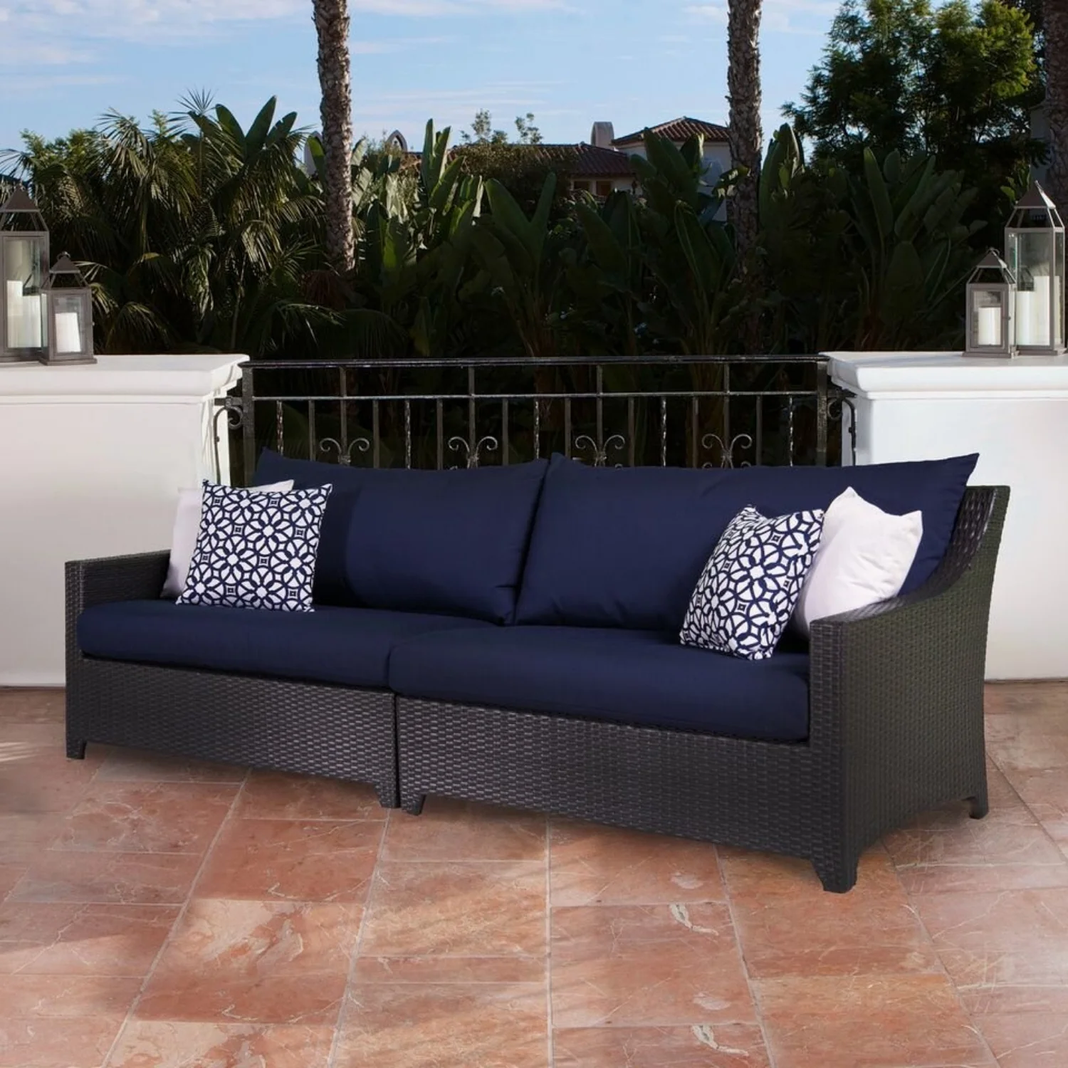 Outdoor All-Weather Rattan Wicker Three Seater Sofa - Image 9