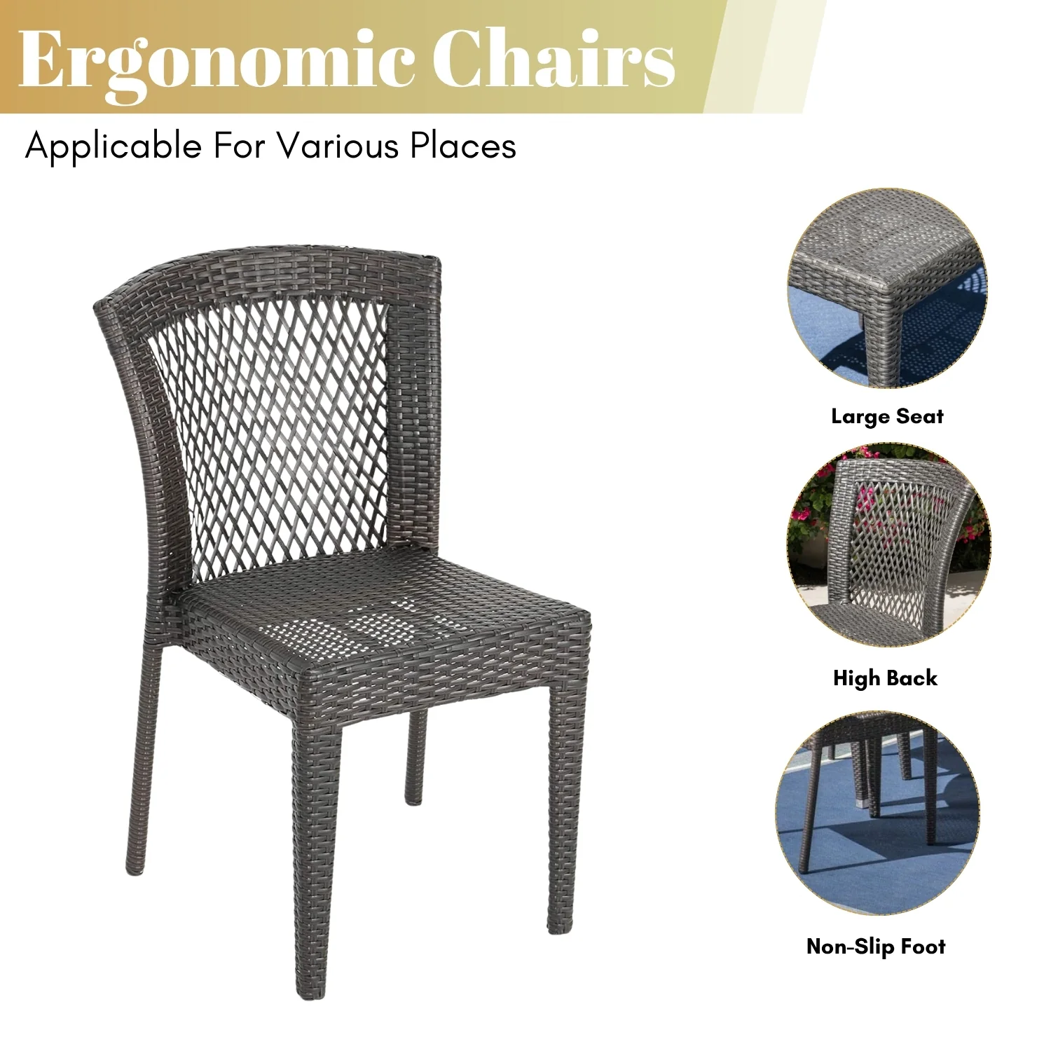 Outdoor All-Weather Resistant Rattan Wicker 5-Piece Dining Set - Image 5