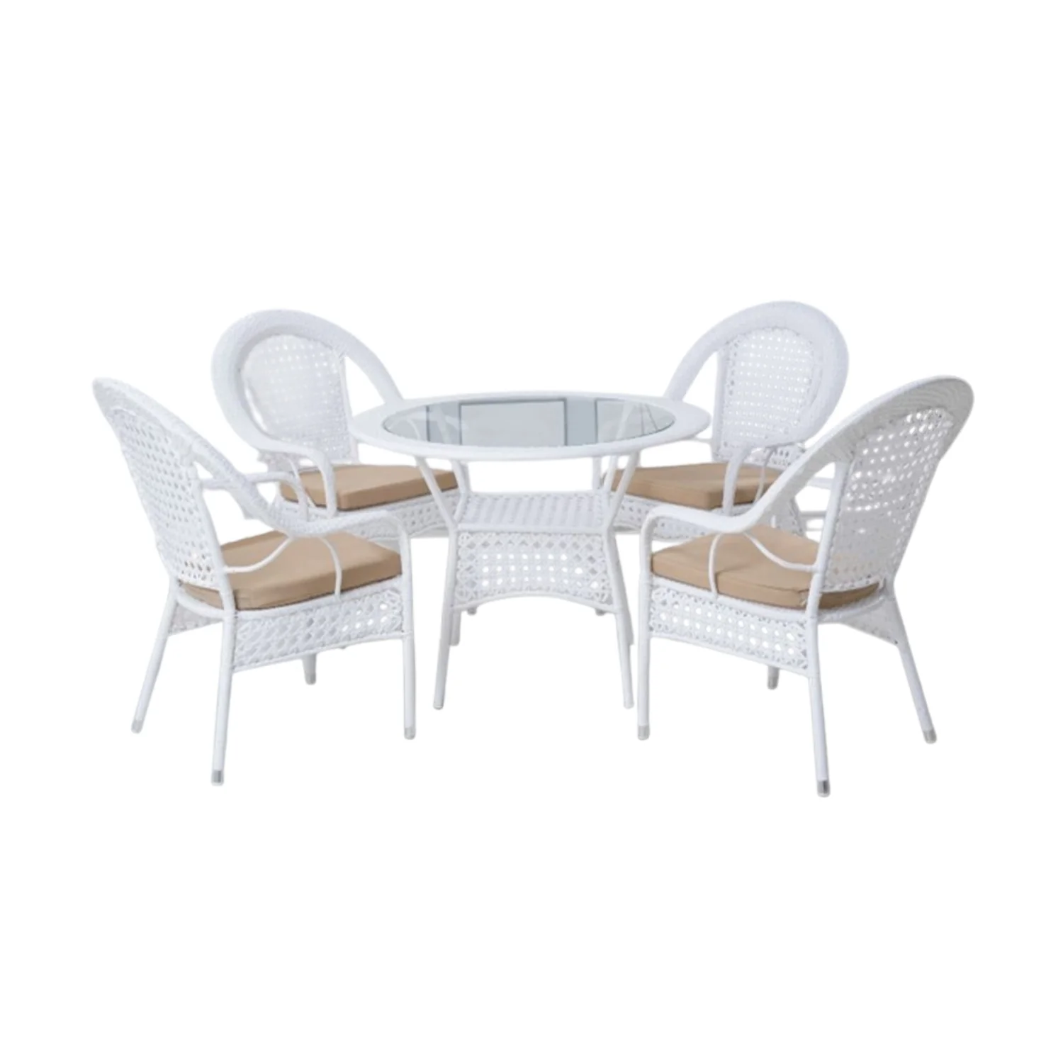 Outdoor All-Weather Resistant Rattan Wicker 5-Piece Dining Set - Image 4