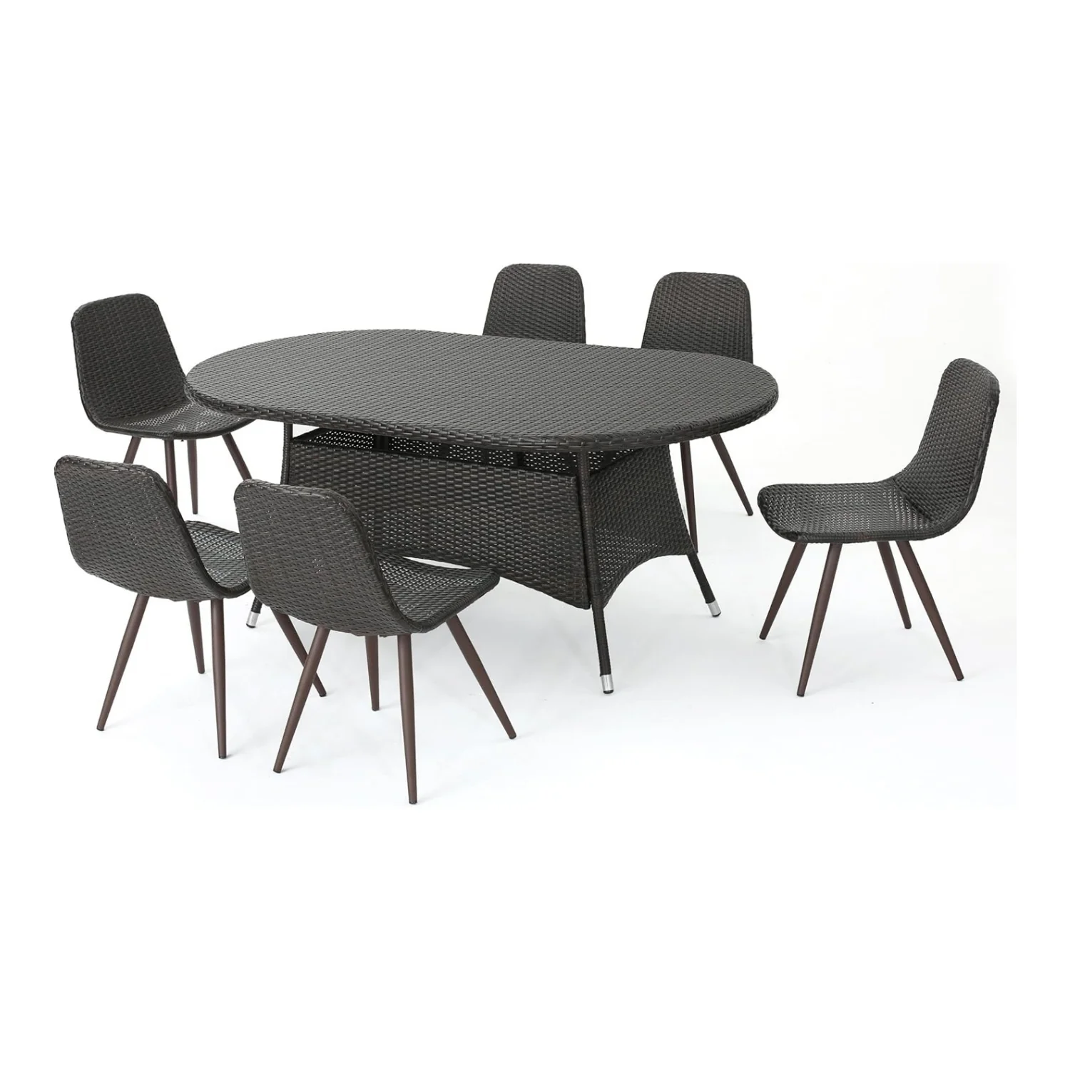 Outdoor All-Weather Resistant Rattan Wicker 7-Piece Dining Set - Image 4