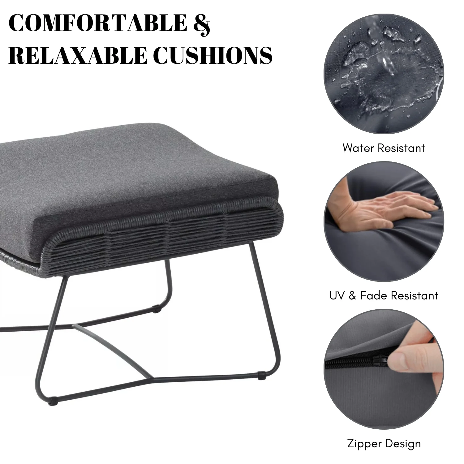 Outdoor All-Weather Rope Footstool - Image 5