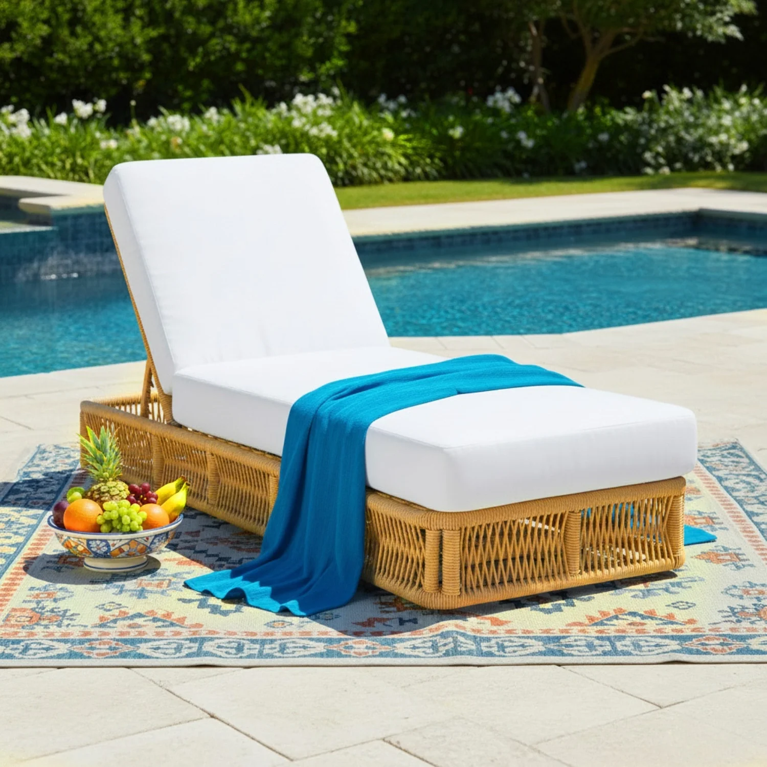 Outdoor All-Weather Rope Lounger with Cushions - Image 6