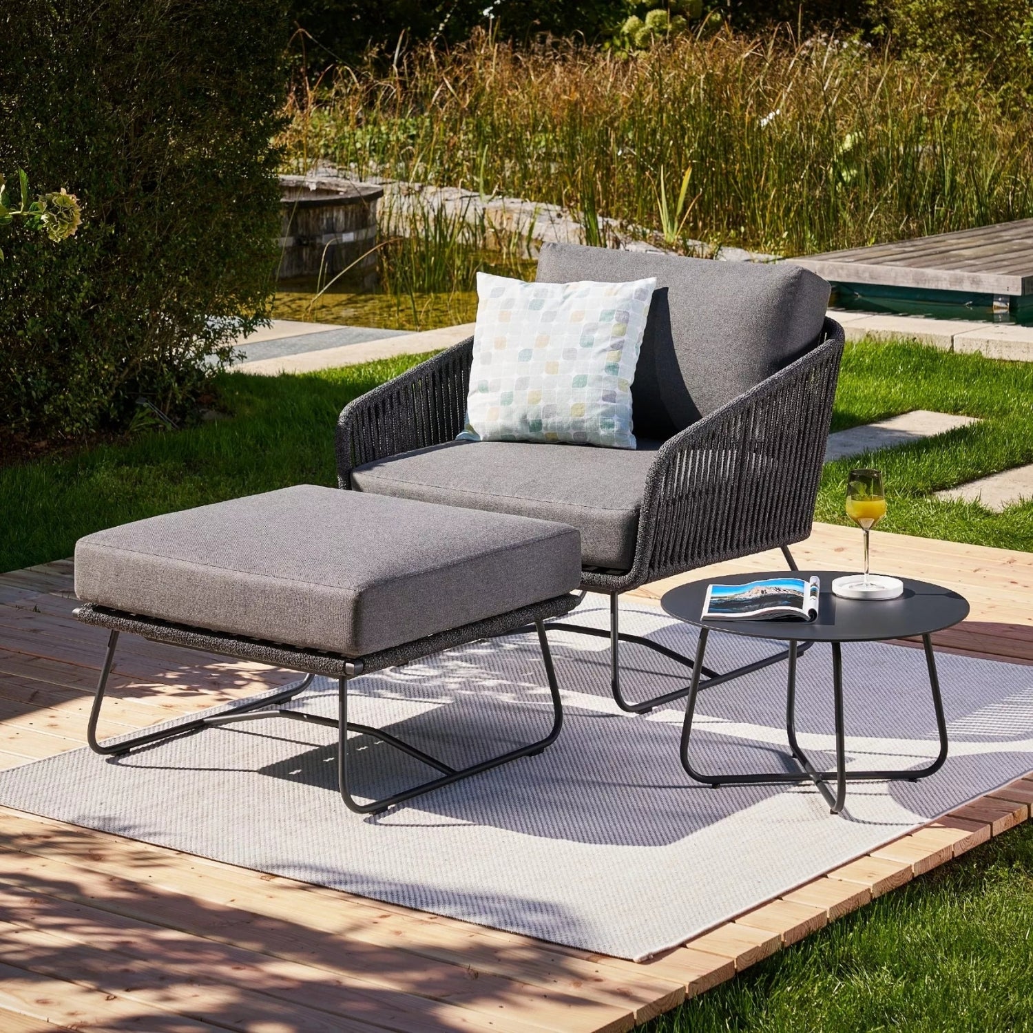 Outdoor All-Weather Rope Ottoman - Image 10
