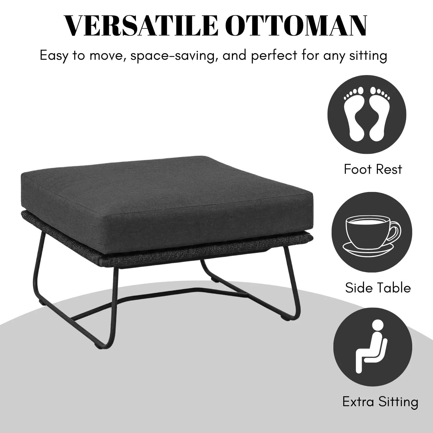 Outdoor All-Weather Rope Ottoman - Image 6