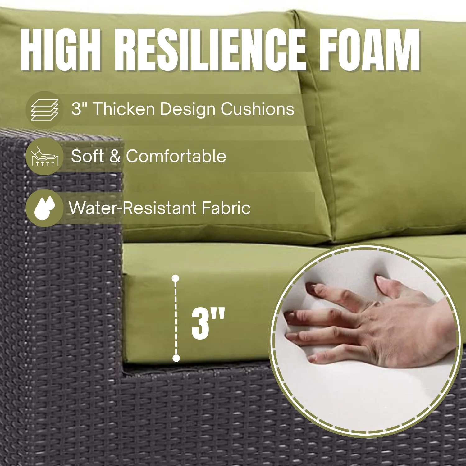 Outdoor All-Weather Wicker 3-Seater Sofa - Image 6