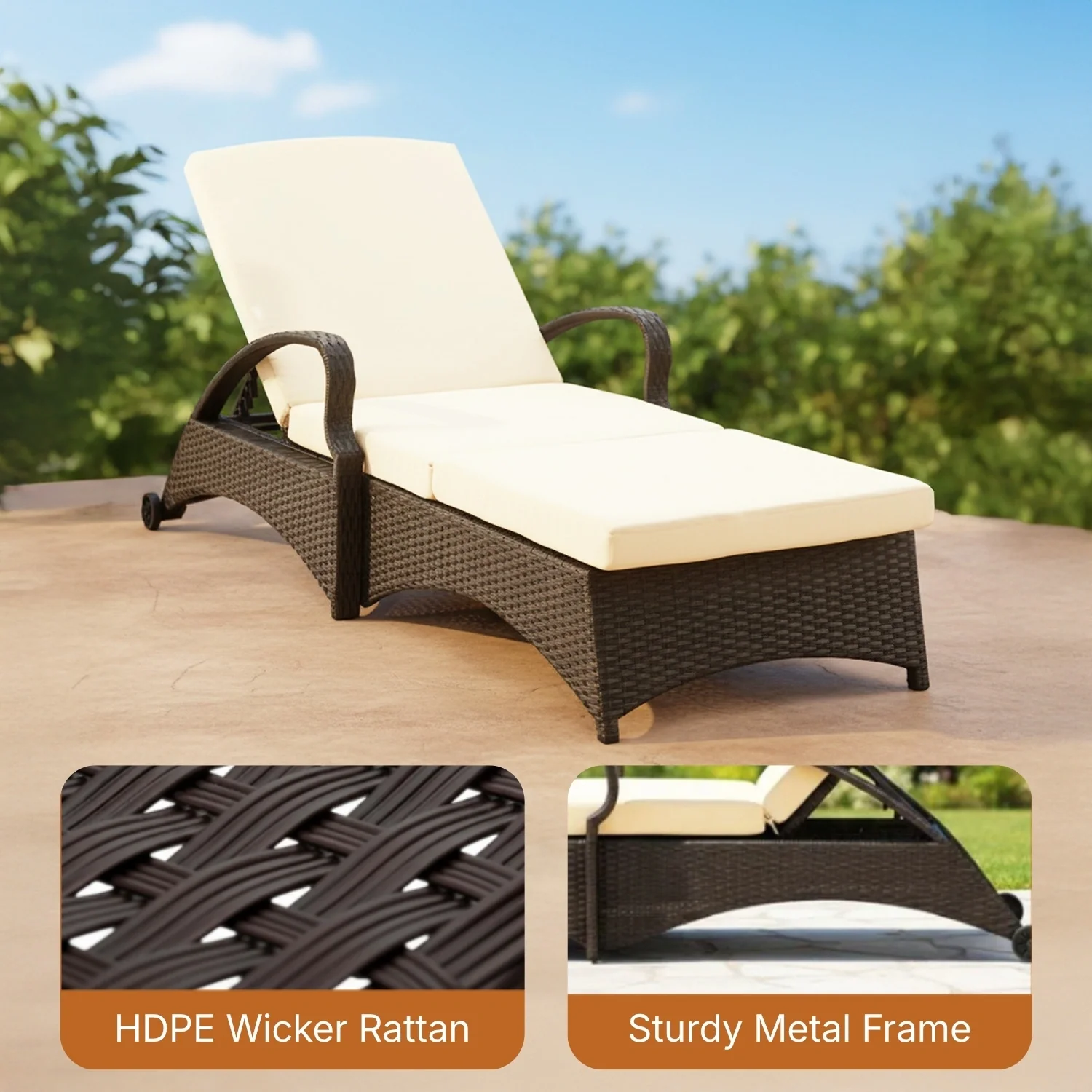 Outdoor All-Weather Wicker Lounger - Image 4