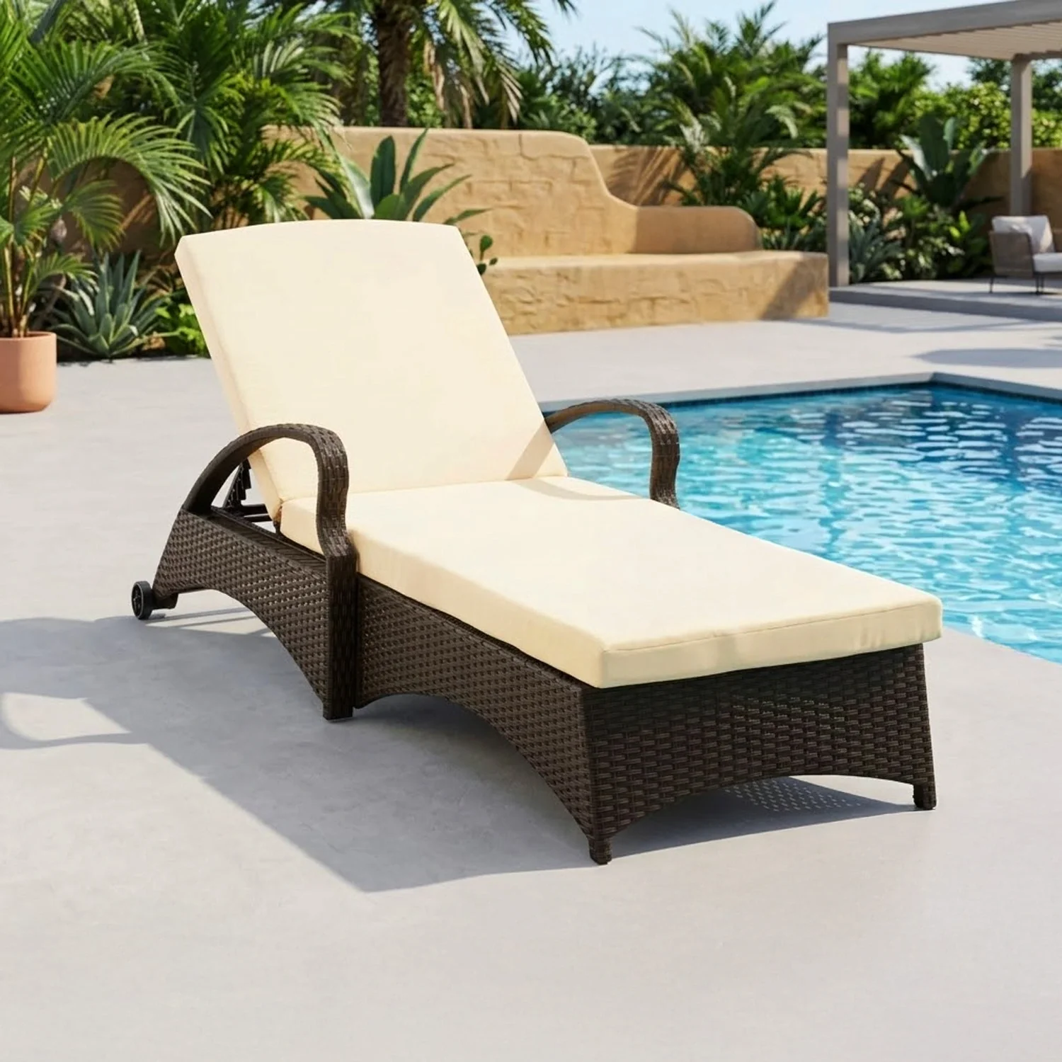 Outdoor All-Weather Wicker Lounger - Image 6