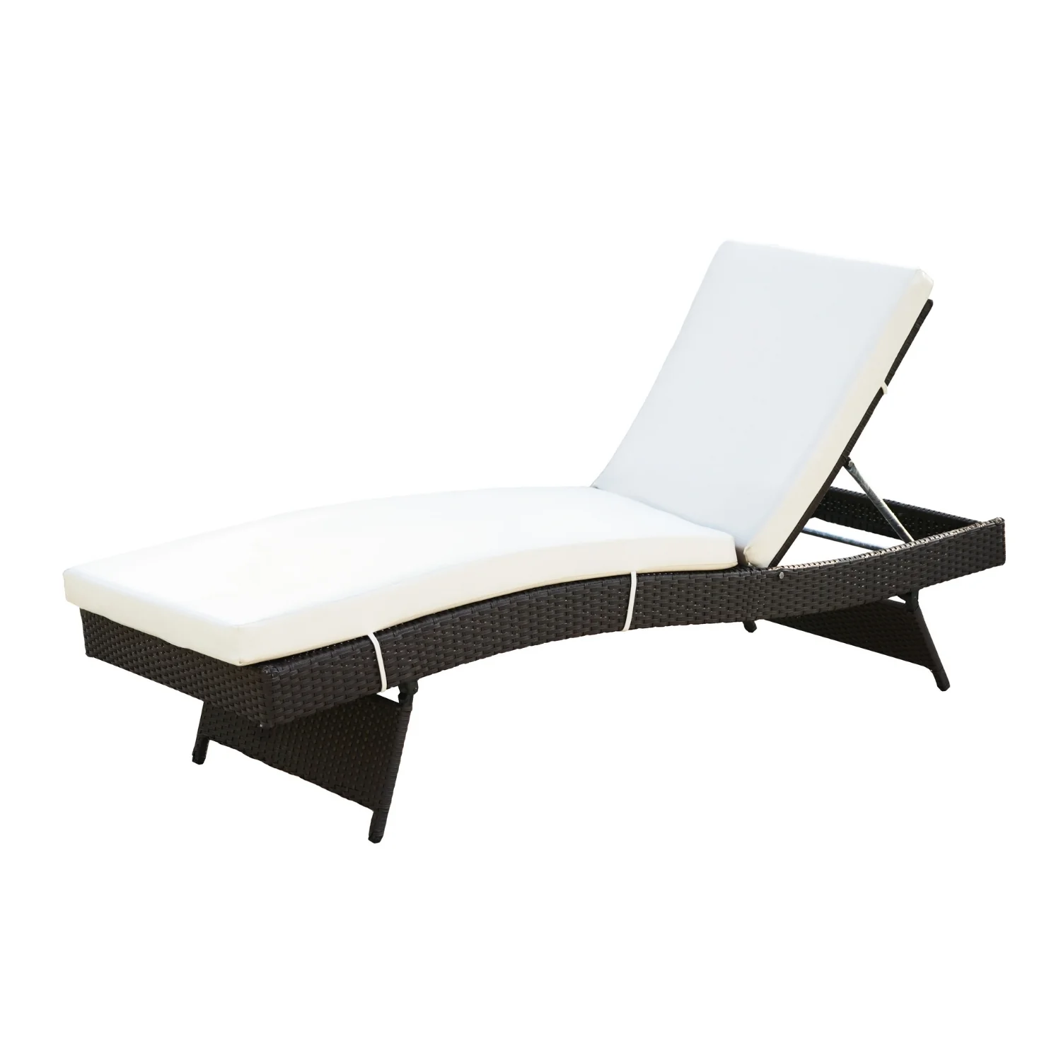 Outdoor All-Weather Wicker Lounger with Cushions - Image 6
