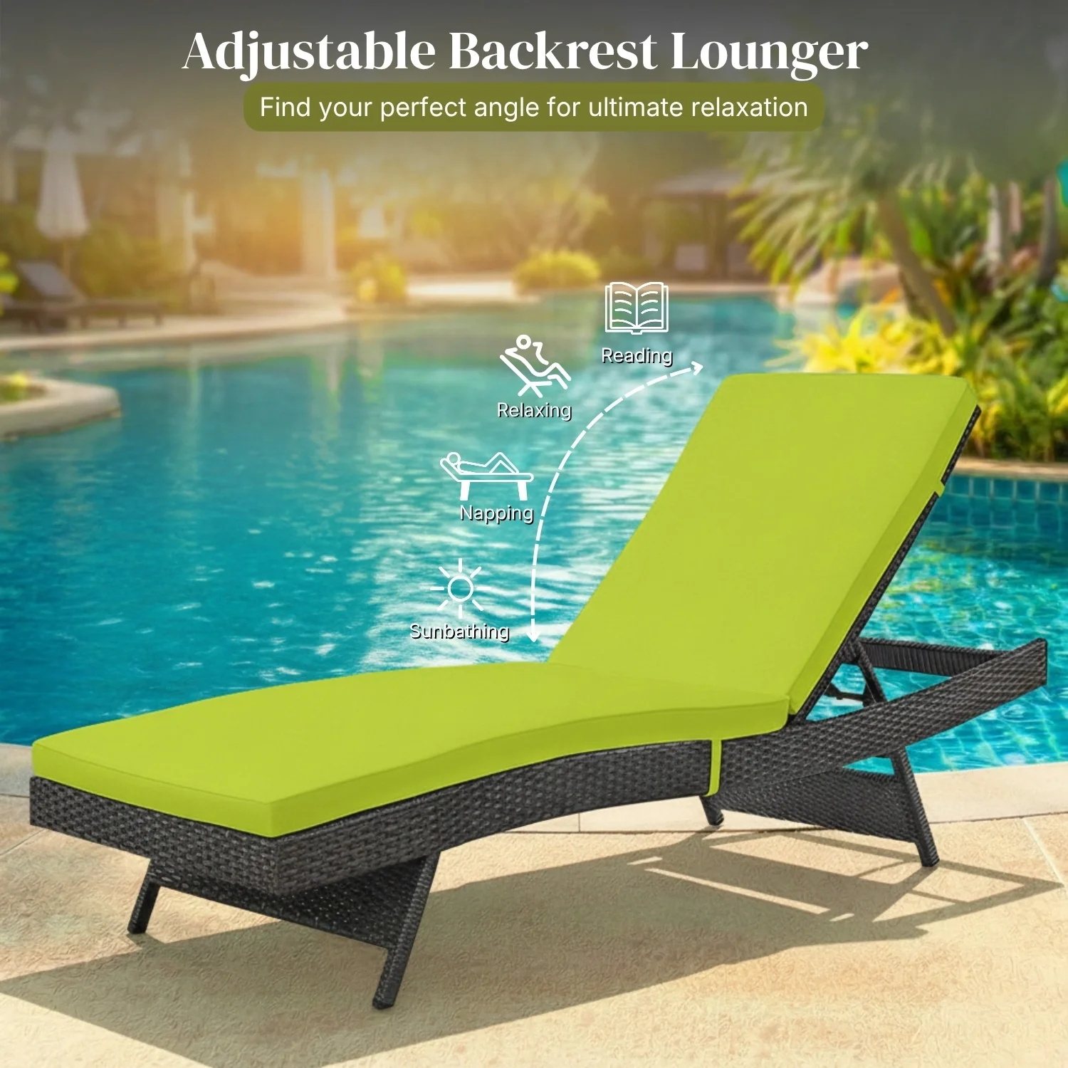 Outdoor Rattan Wicker Chaise Lounger For Poolside - Image 7