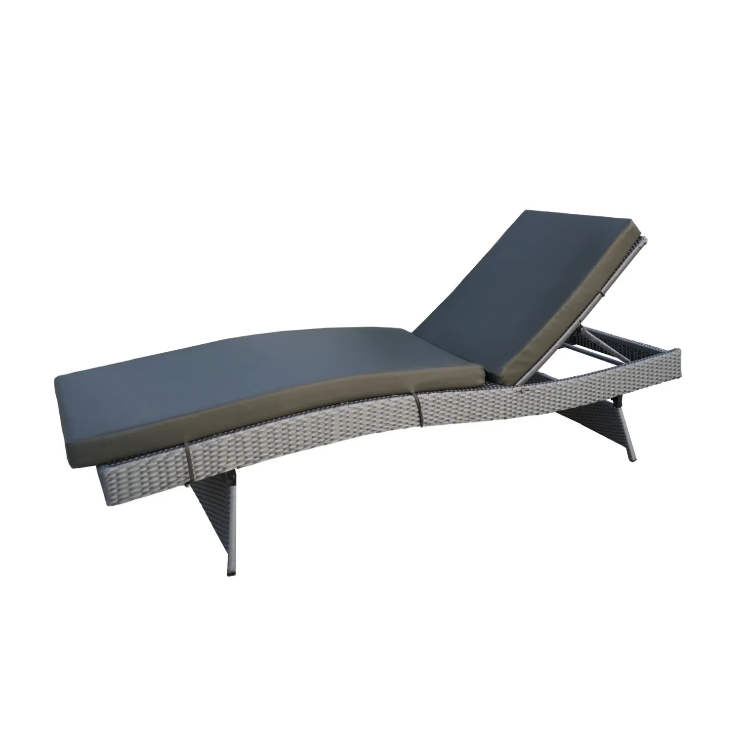Outdoor All-Weather Wicker Lounger with Cushions - Image 4
