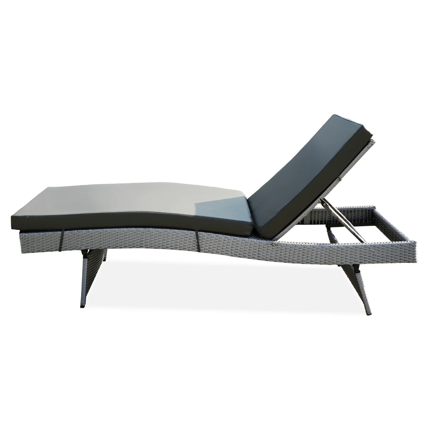 Outdoor All-Weather Wicker Lounger with Cushions - Image 8