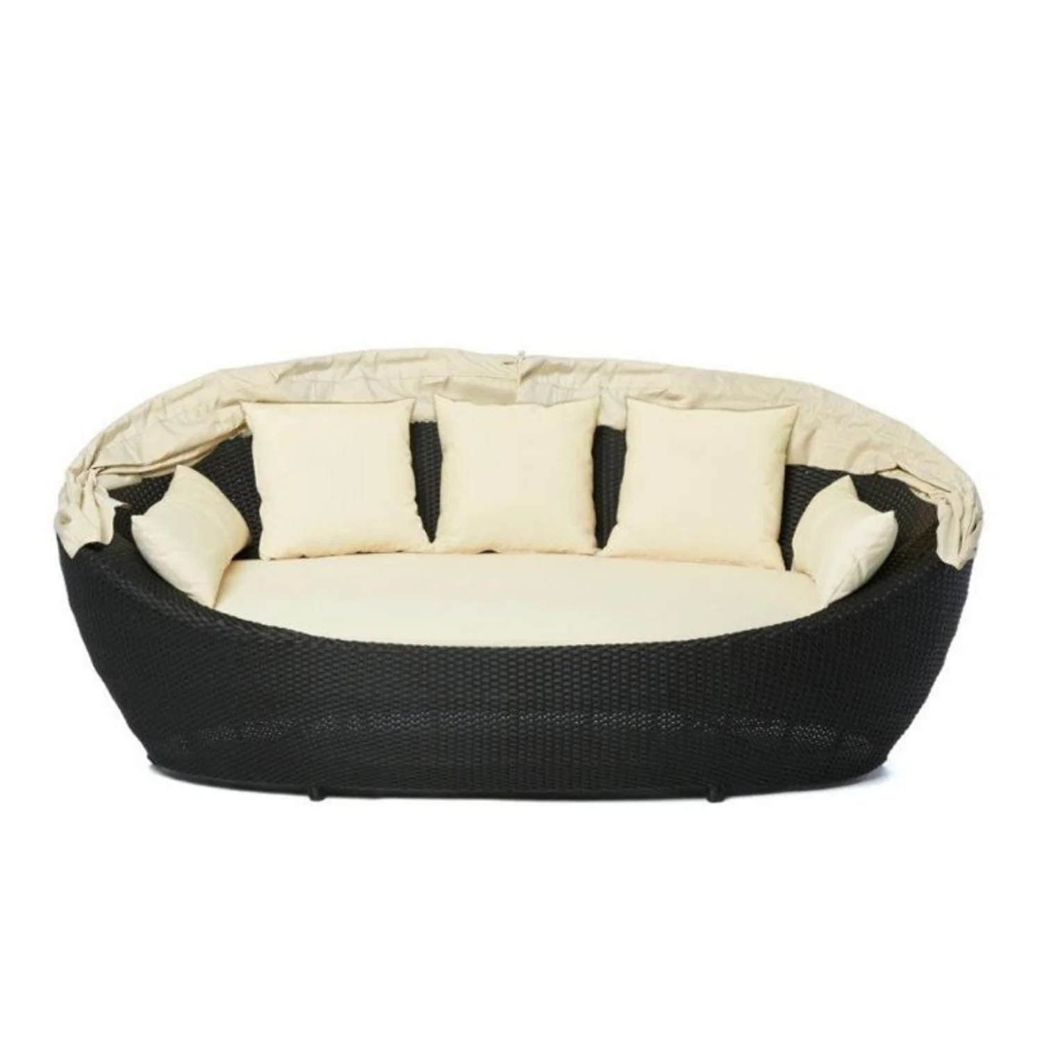 Outdoor All-Weather Wicker Patio Daybed with Retractable Canopy - Image 10
