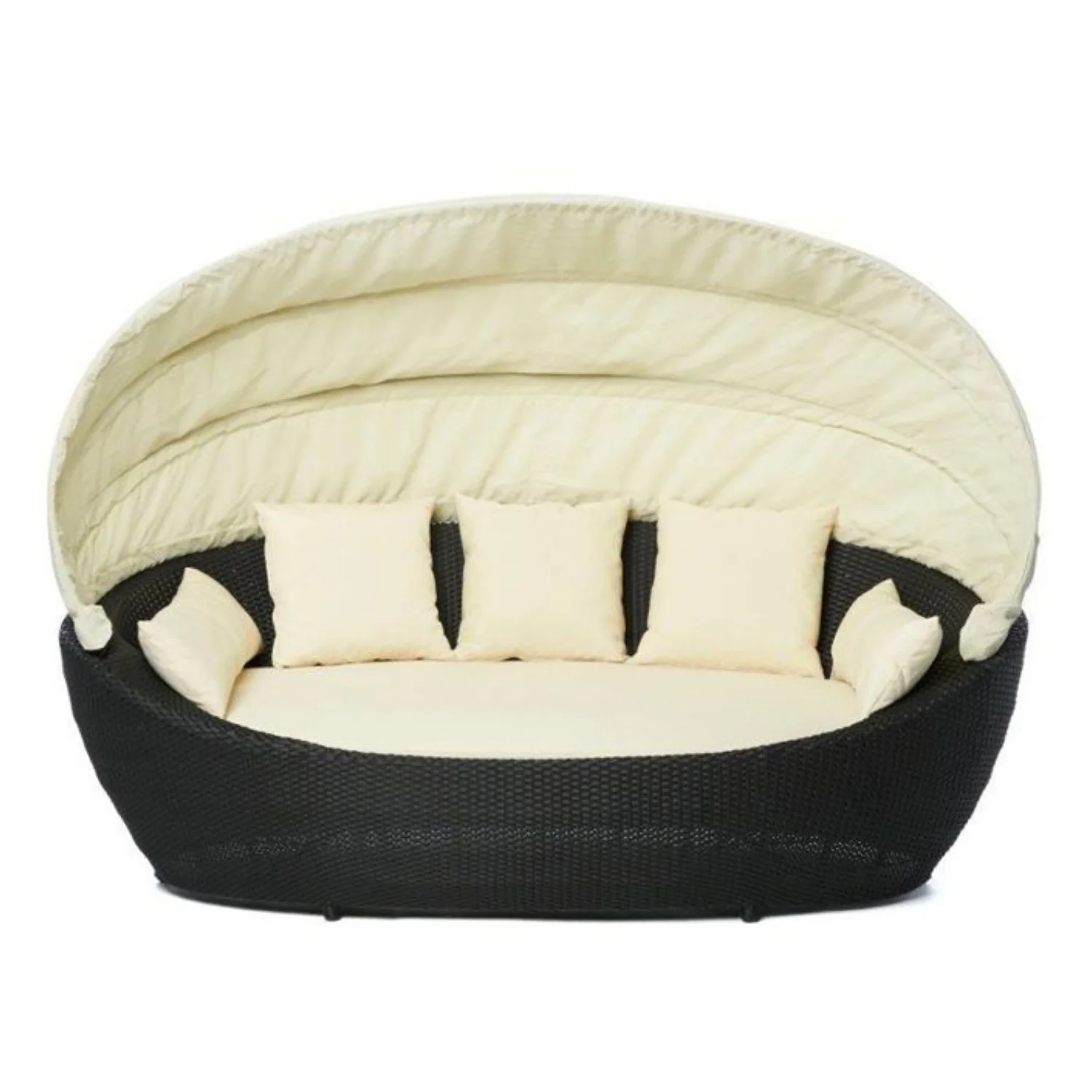 Outdoor All-Weather Wicker Patio Daybed with Retractable Canopy - Image 11